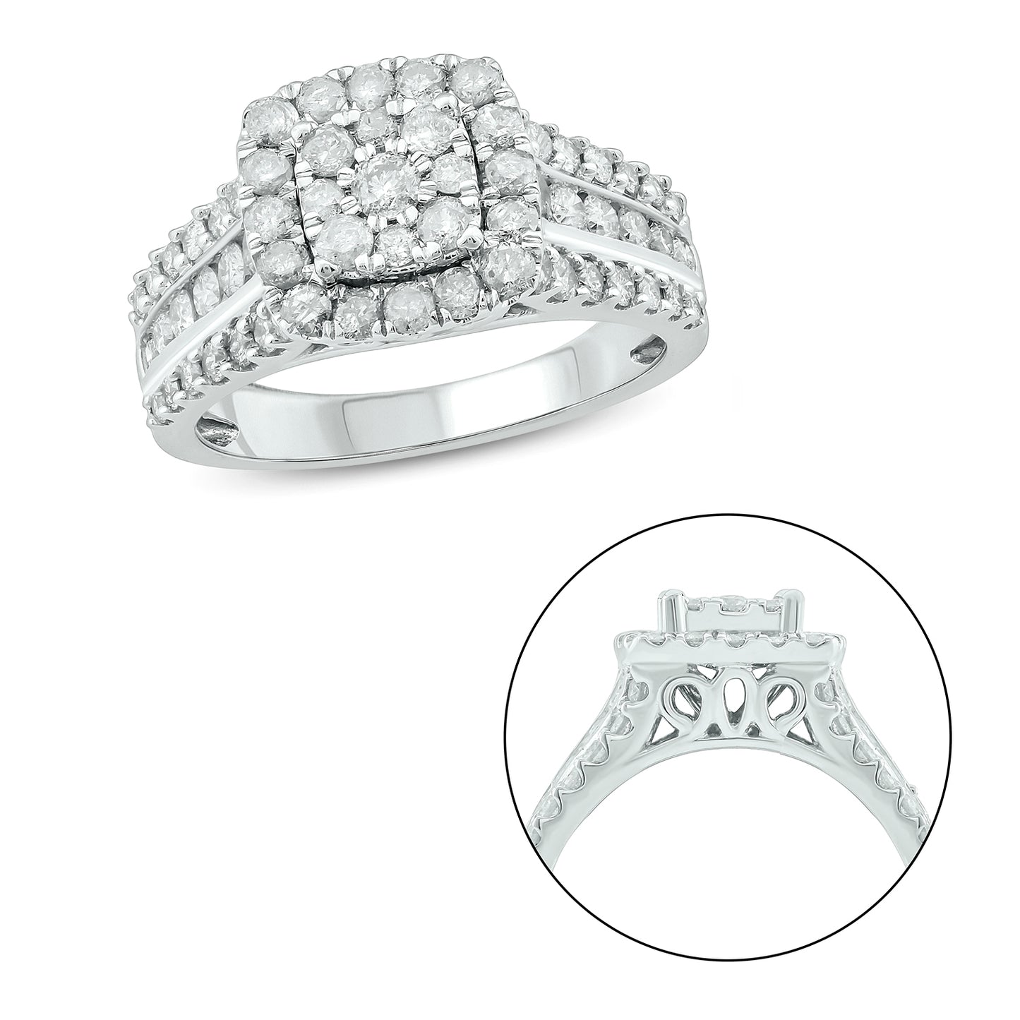 10K Gold Halo Luxurious Engagement Ring