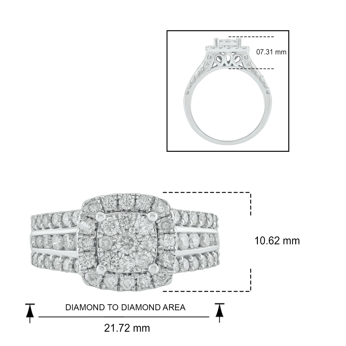 10K Gold Halo Luxurious Engagement Ring