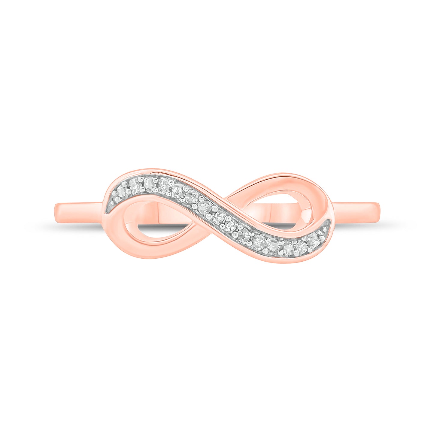 10K Gold Infinity Promise Ring with natural diamonds