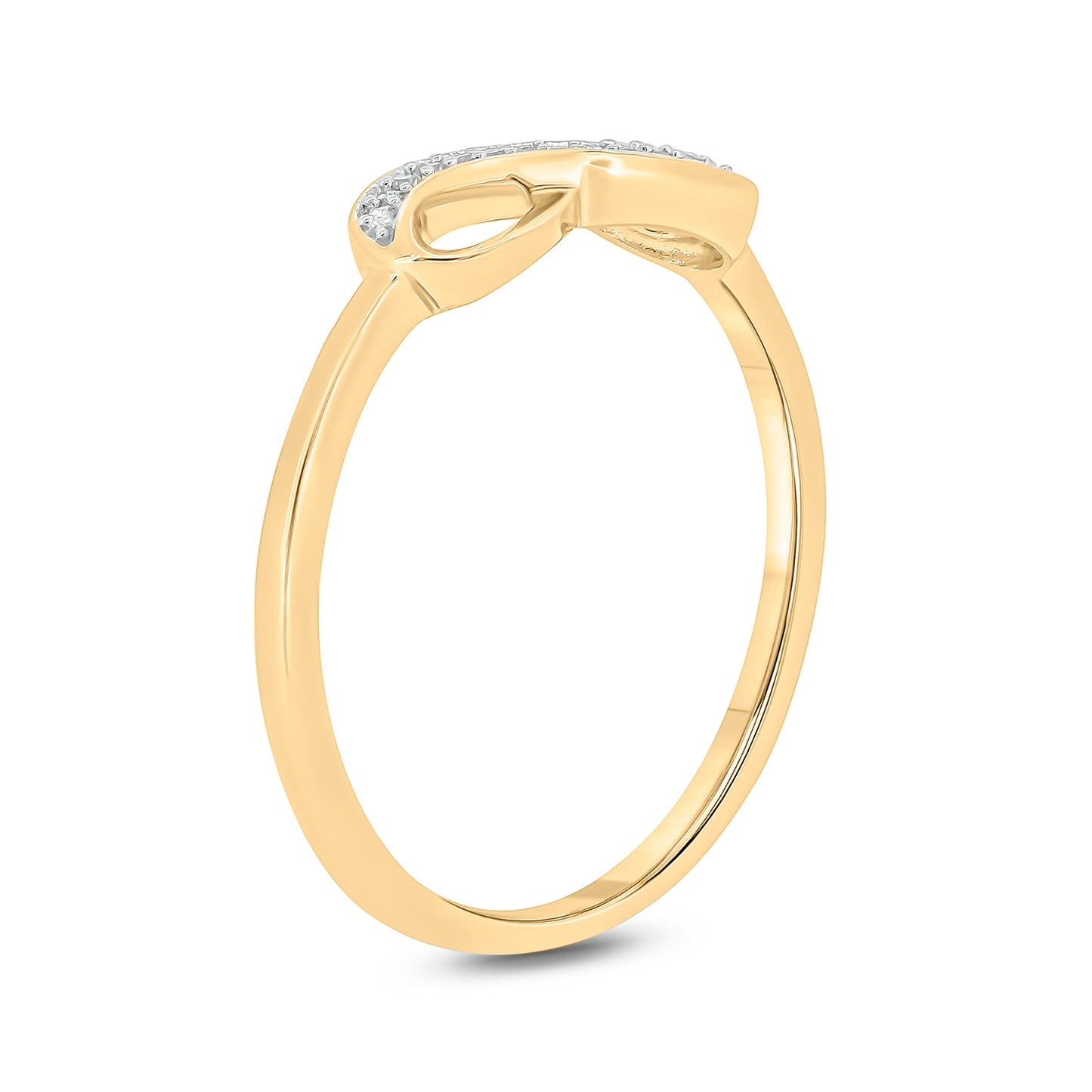10K Gold Infinity Promise Ring with natural diamonds