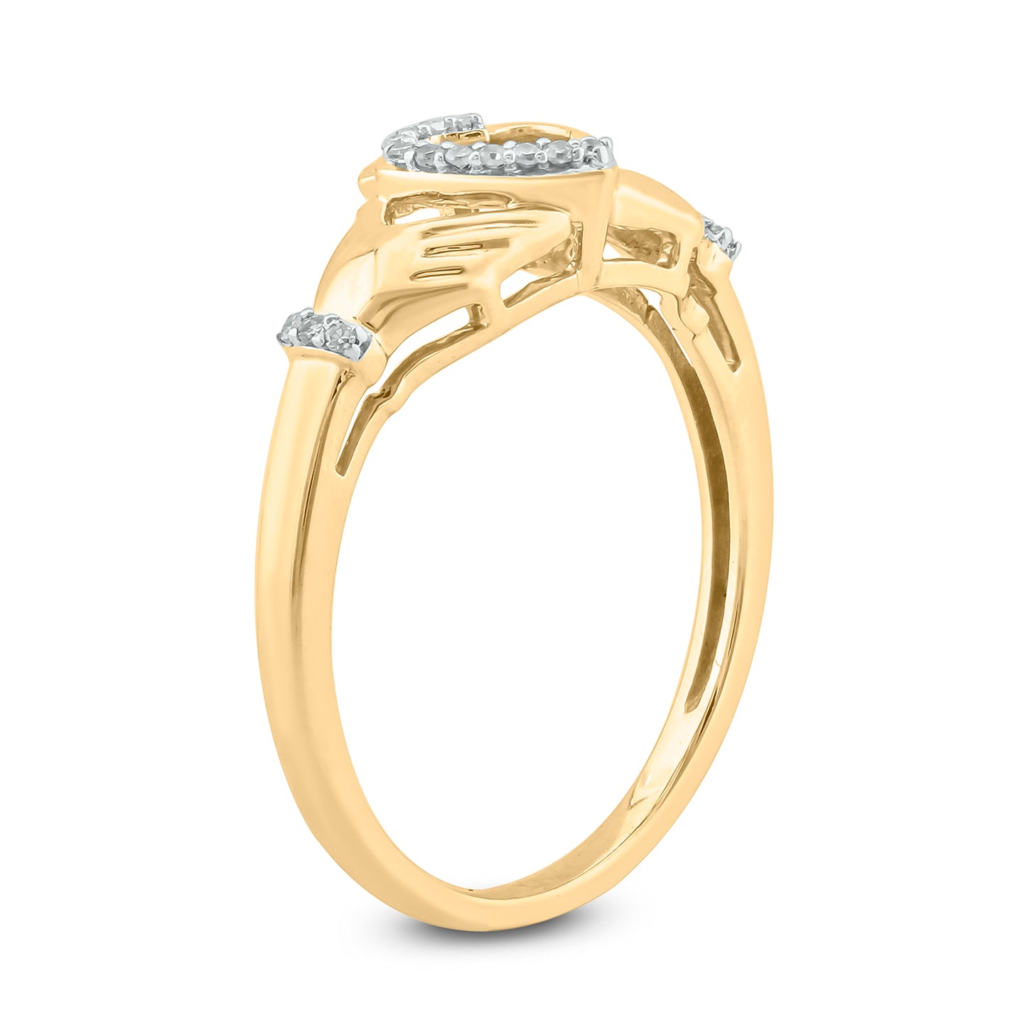 Claddagh Irish Ring Yellow Gold Plated Silver