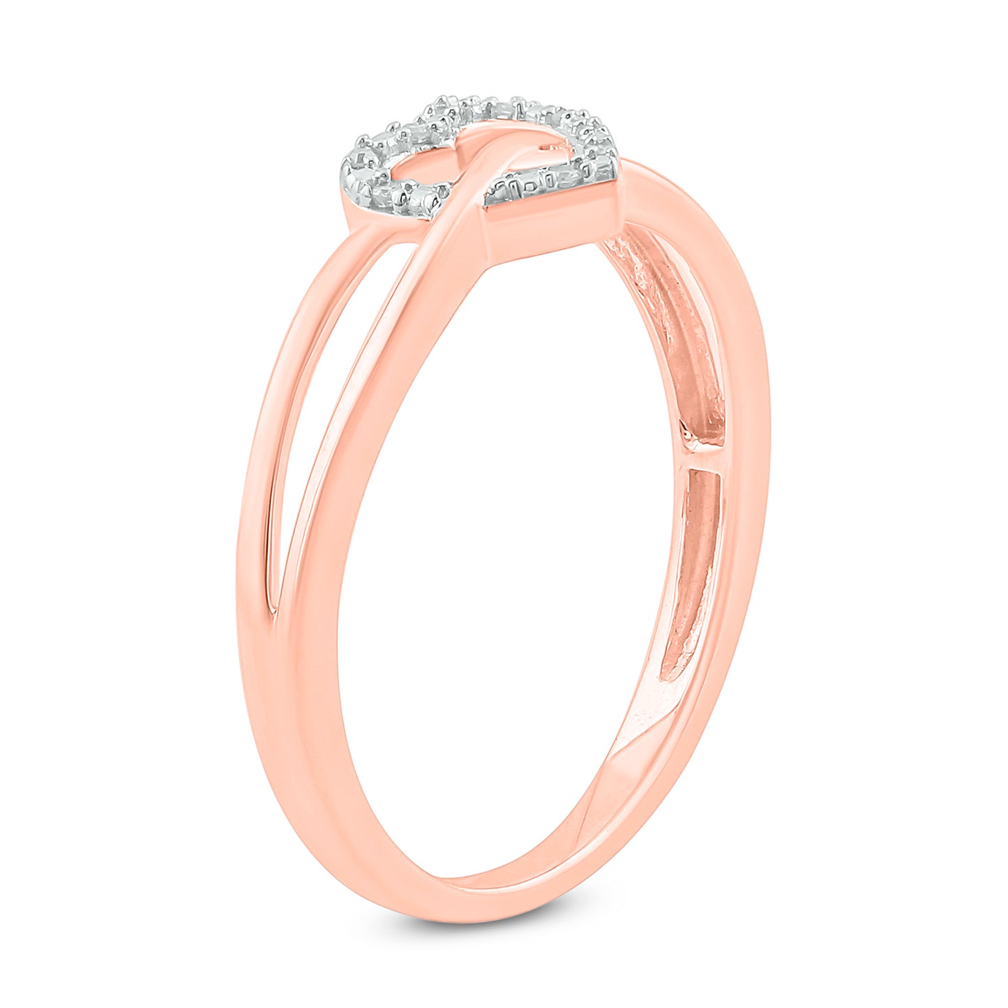 14K & 18K Gold Vermeil Infinity Heart Diamond Ring
