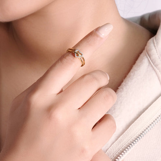 14K & 18K Gold Vermeil Infinity Heart Diamond Ring