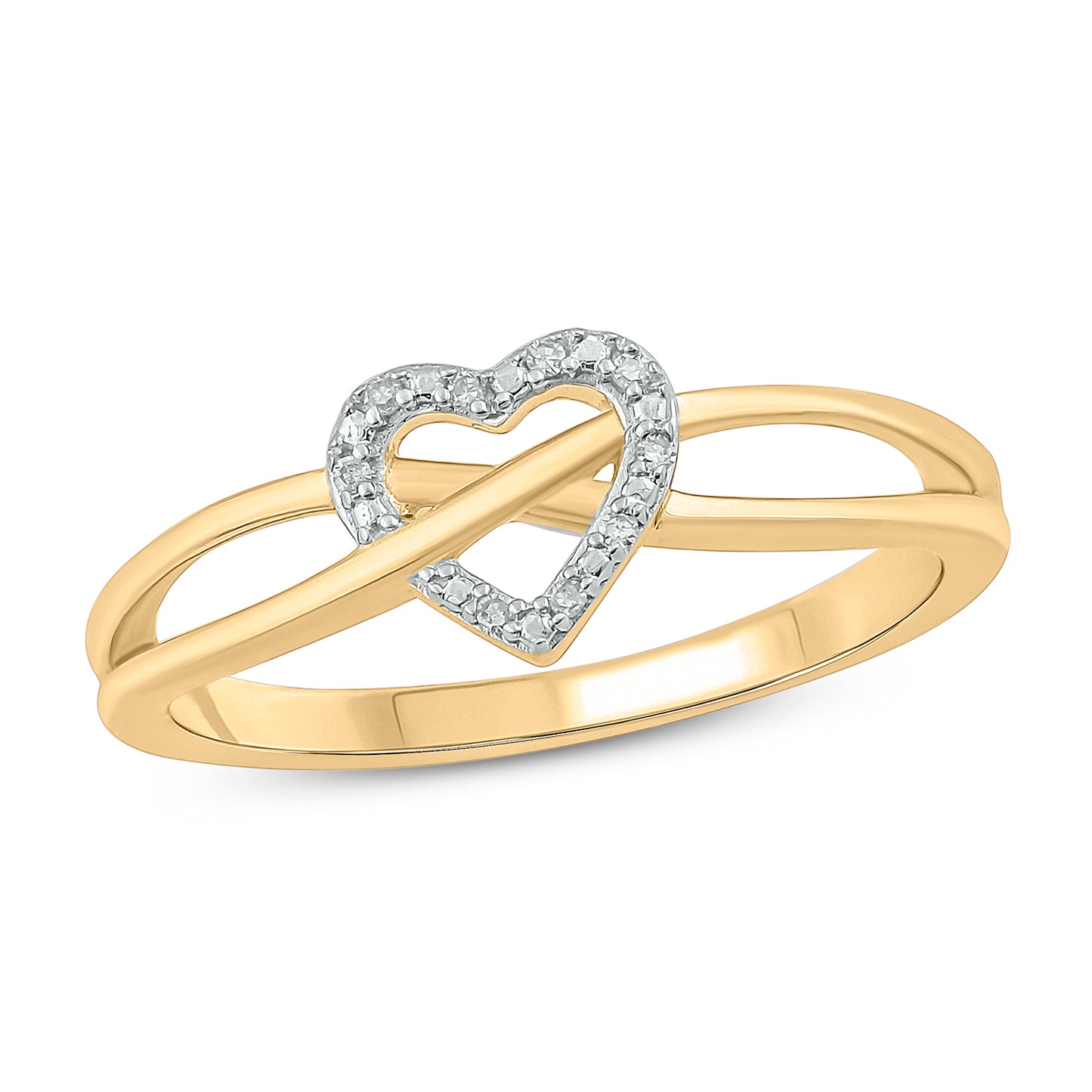 14K & 18K Gold Vermeil Infinity Heart Diamond Ring