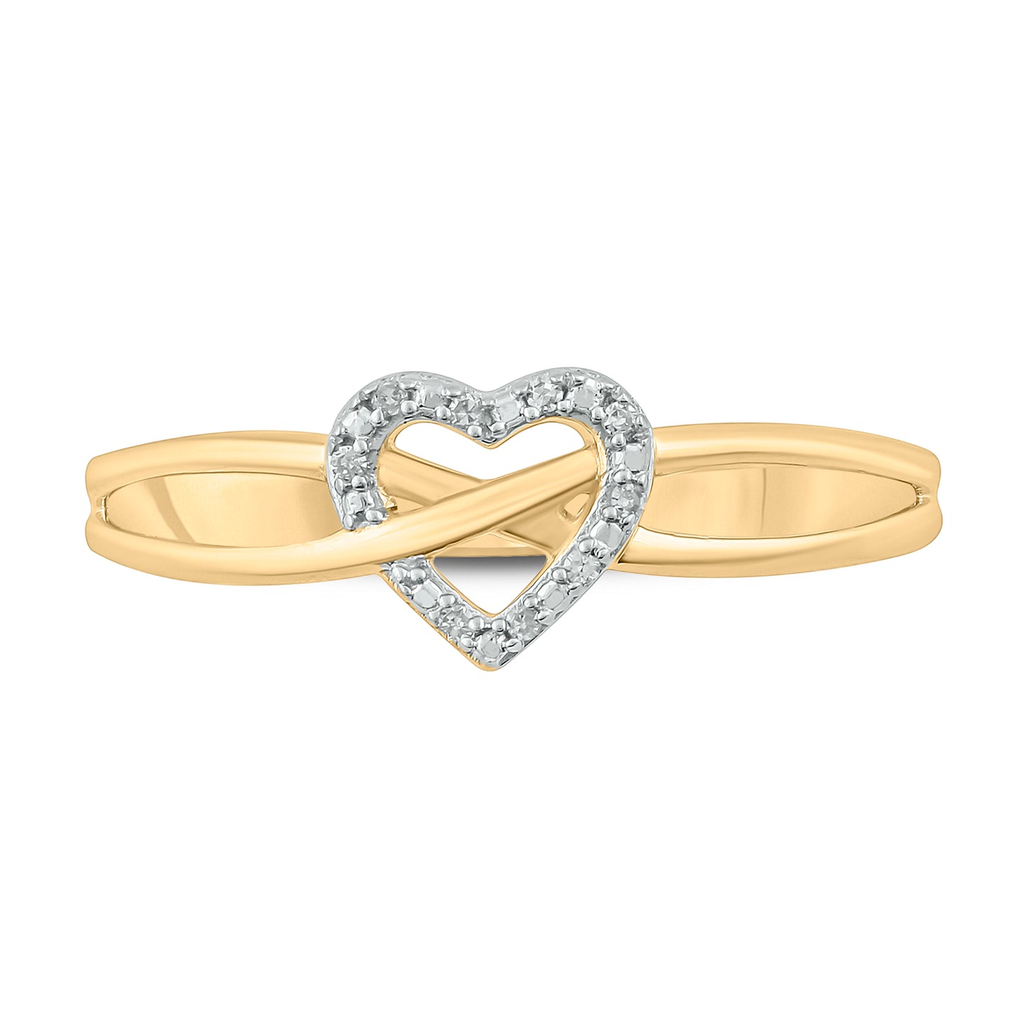 14K & 18K Gold Vermeil Infinity Heart Diamond Ring