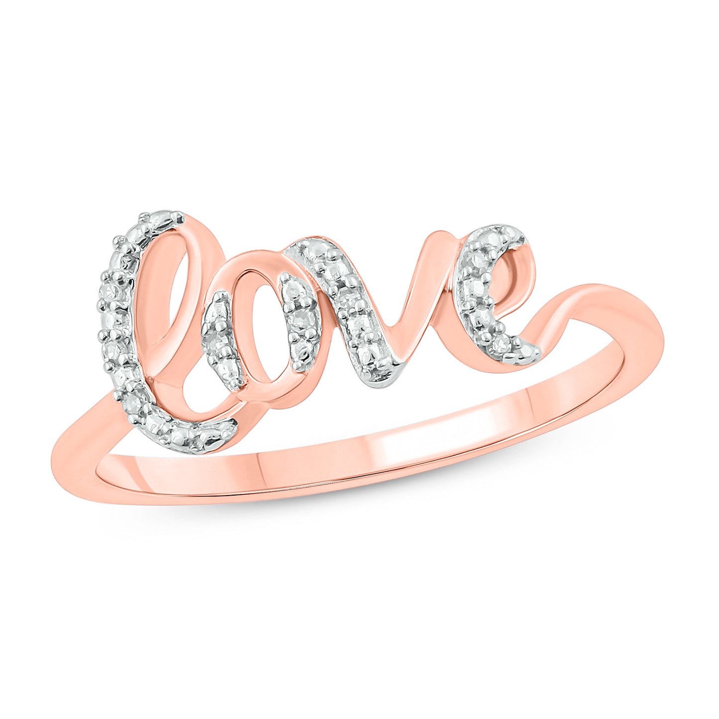 14K & 18K Gold Vermeil Diamond Love Ring