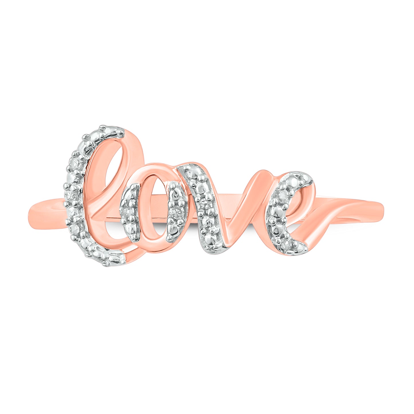 14K & 18K Gold Vermeil Diamond Love Ring