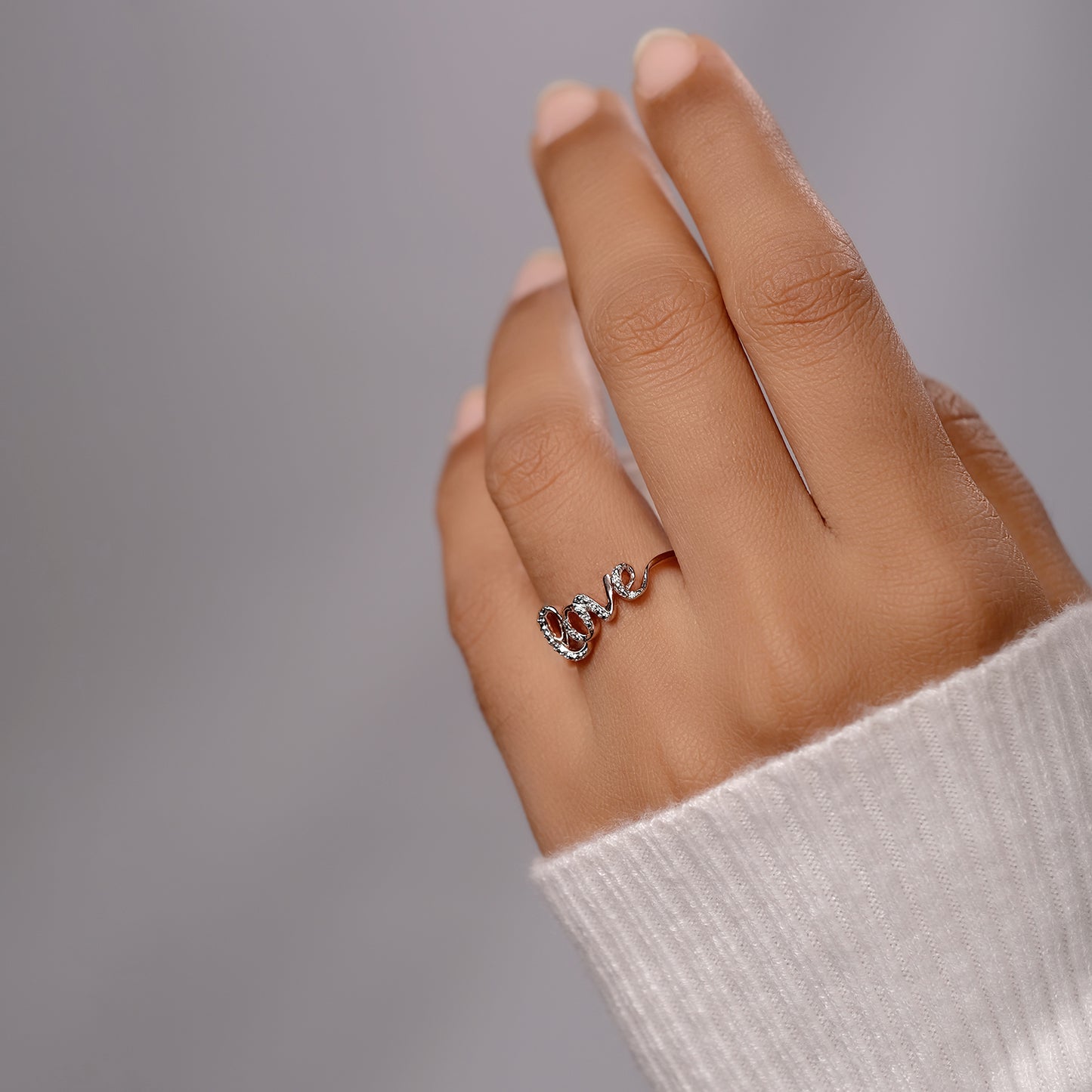 14K & 18K Gold Vermeil Diamond Love Ring