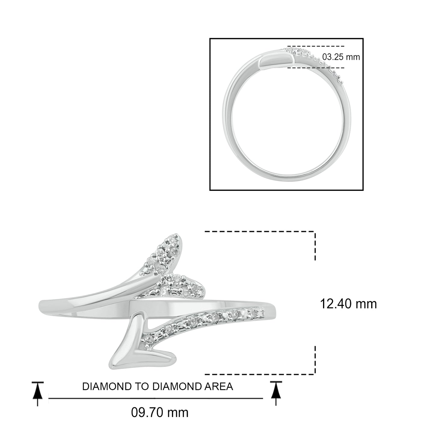 14K & 18K Gold Vermeil Arrow Diamond Ring