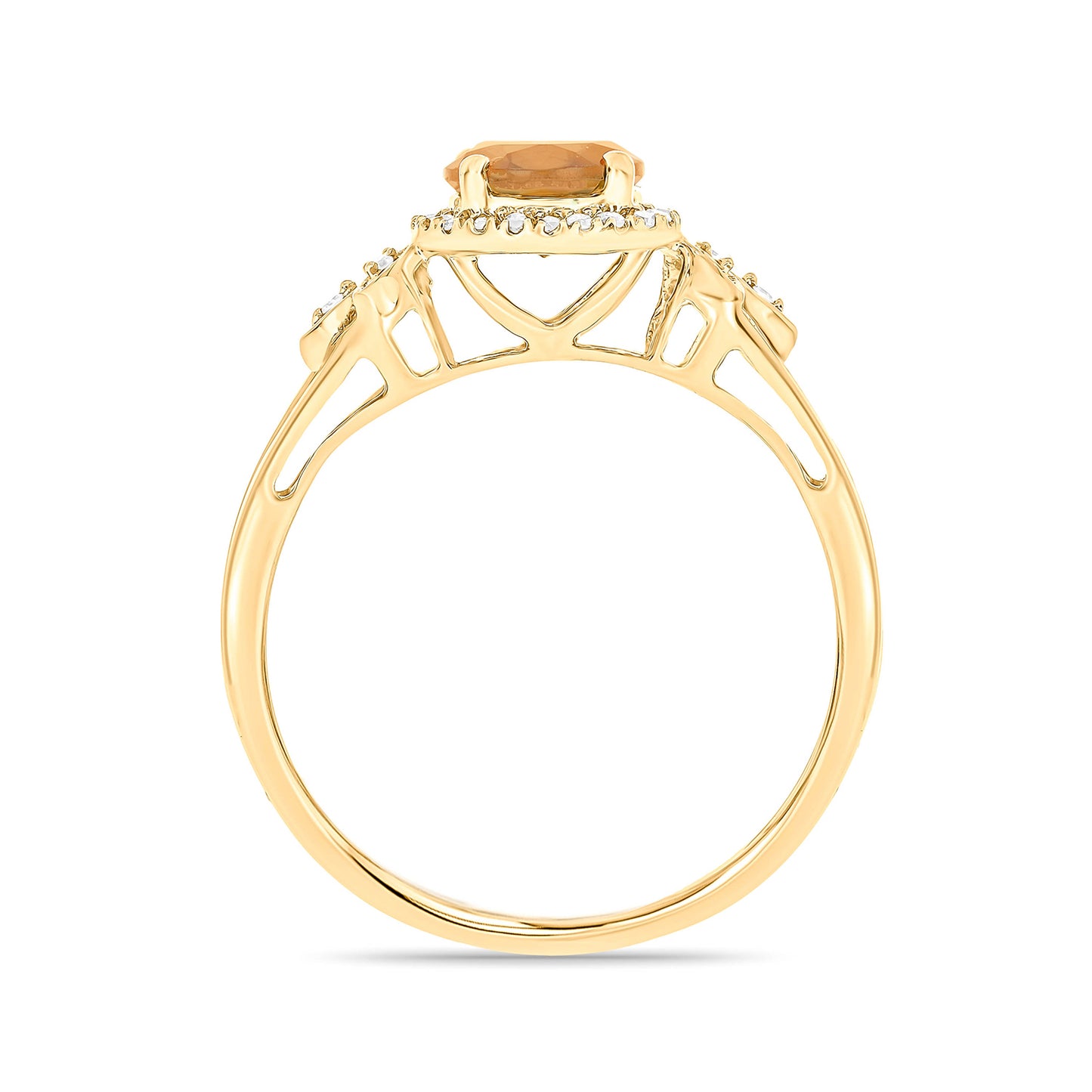Floral Gemstone & Diamond Ring in 10K Gold