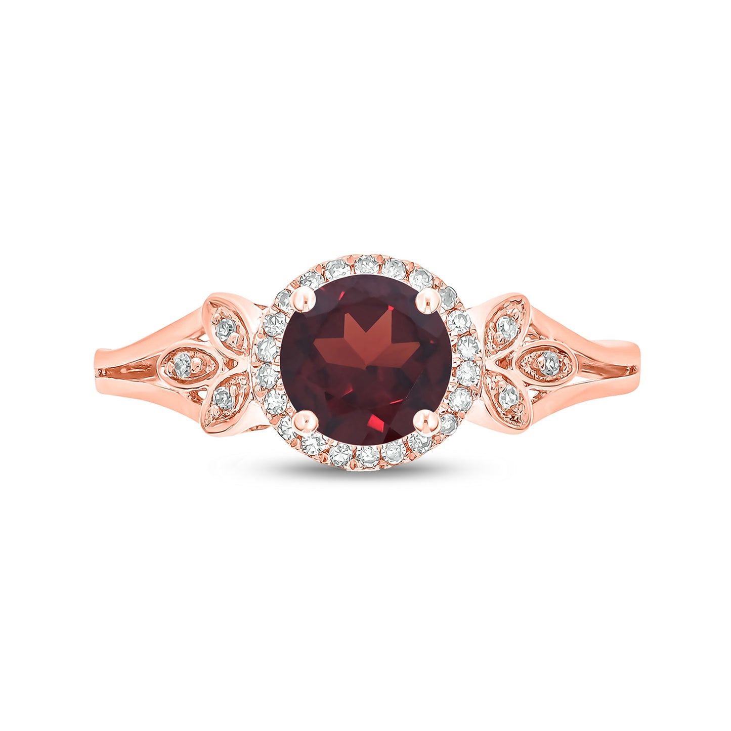 10K Gold, Floral Gemstone & Diamond Fashion Ring
