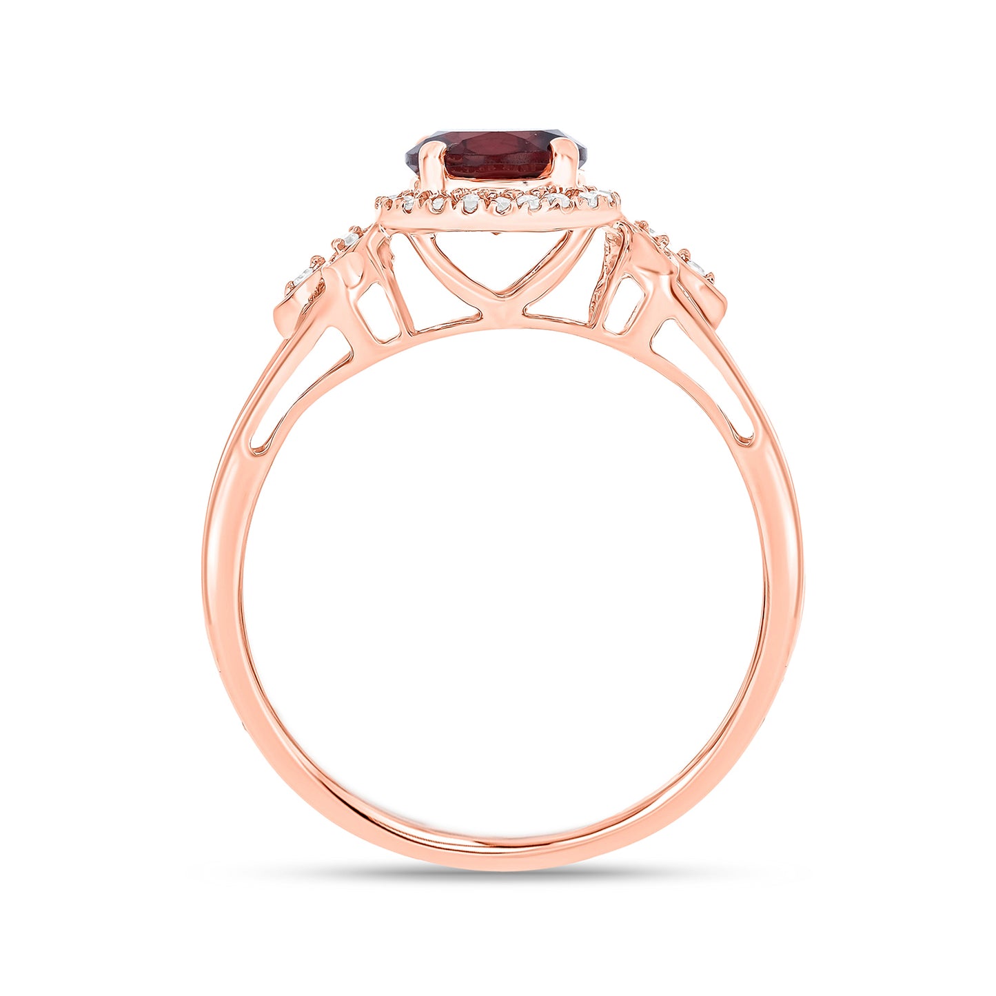 10K Gold, Floral Gemstone & Diamond Fashion Ring