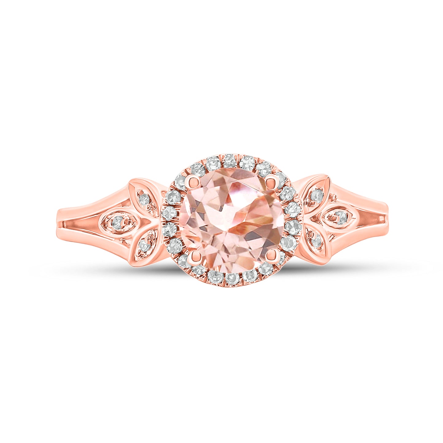 10K Gold, Floral Gemstone & Diamond Fashion Ring