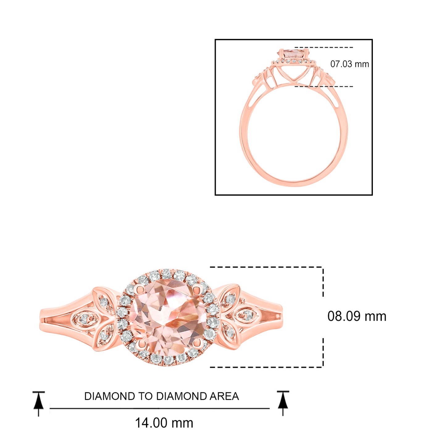 10K Gold, Floral Gemstone & Diamond Fashion Ring