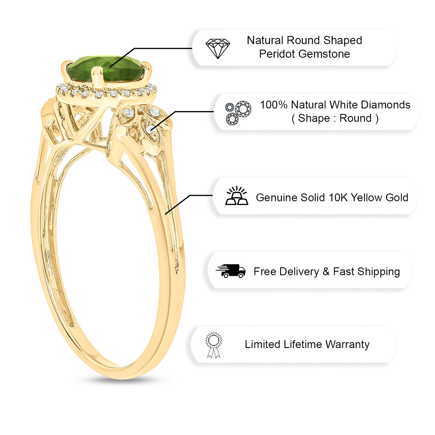 Floral Gemstone & Diamond Ring in 10K Gold