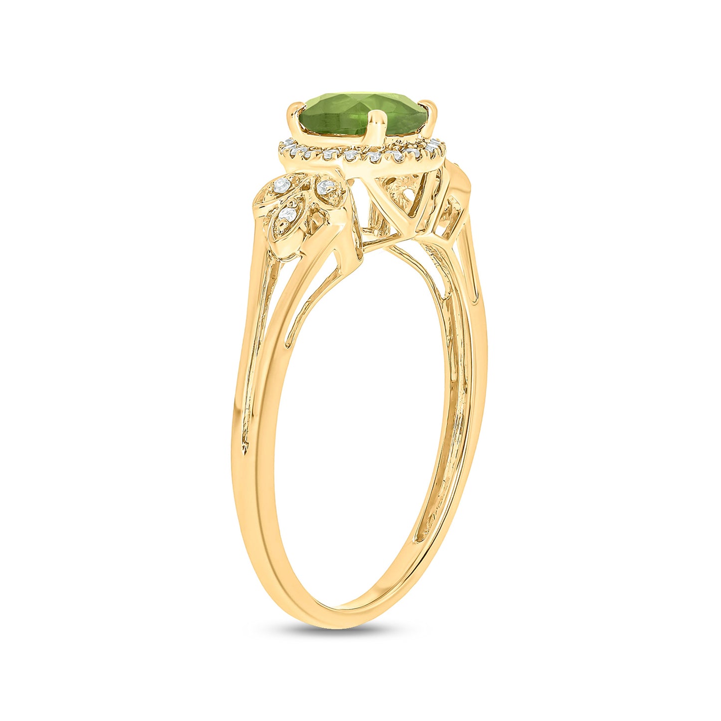 Floral Gemstone & Diamond Ring in 10K Gold