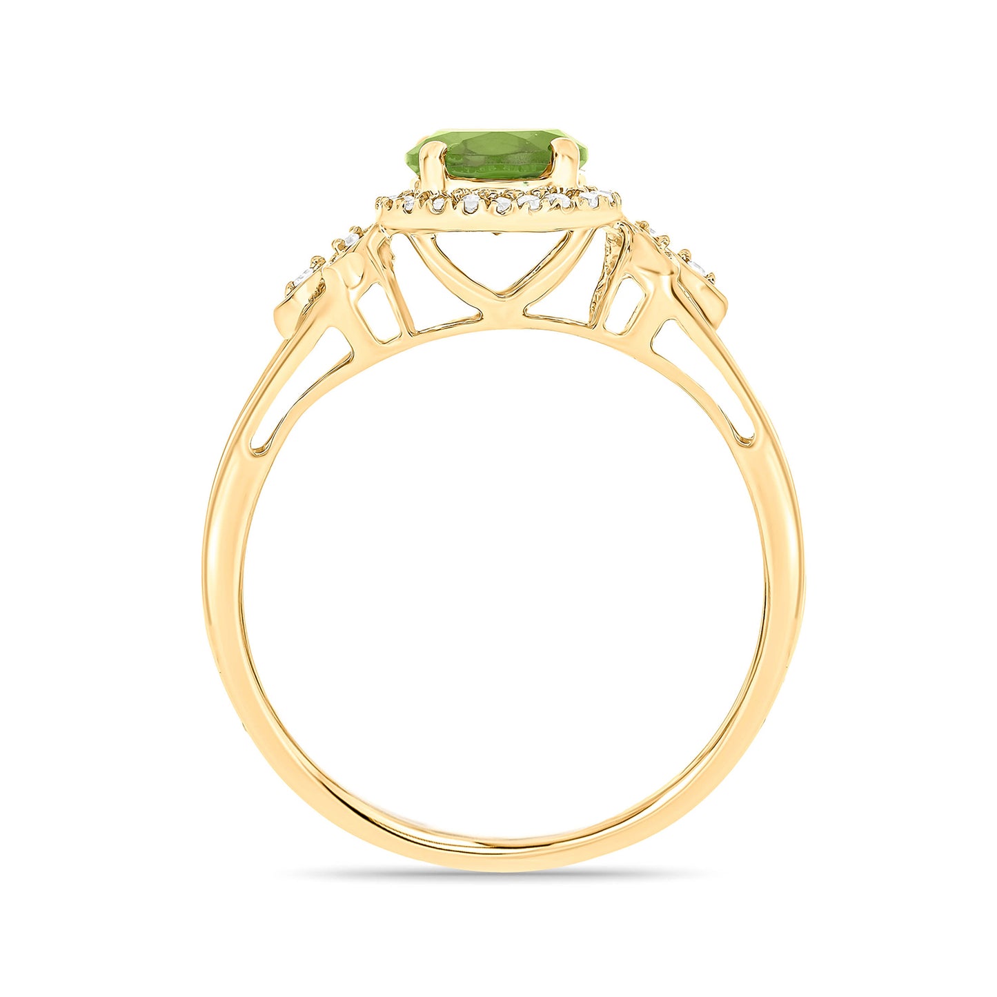 Floral Gemstone & Diamond Ring in 10K Gold