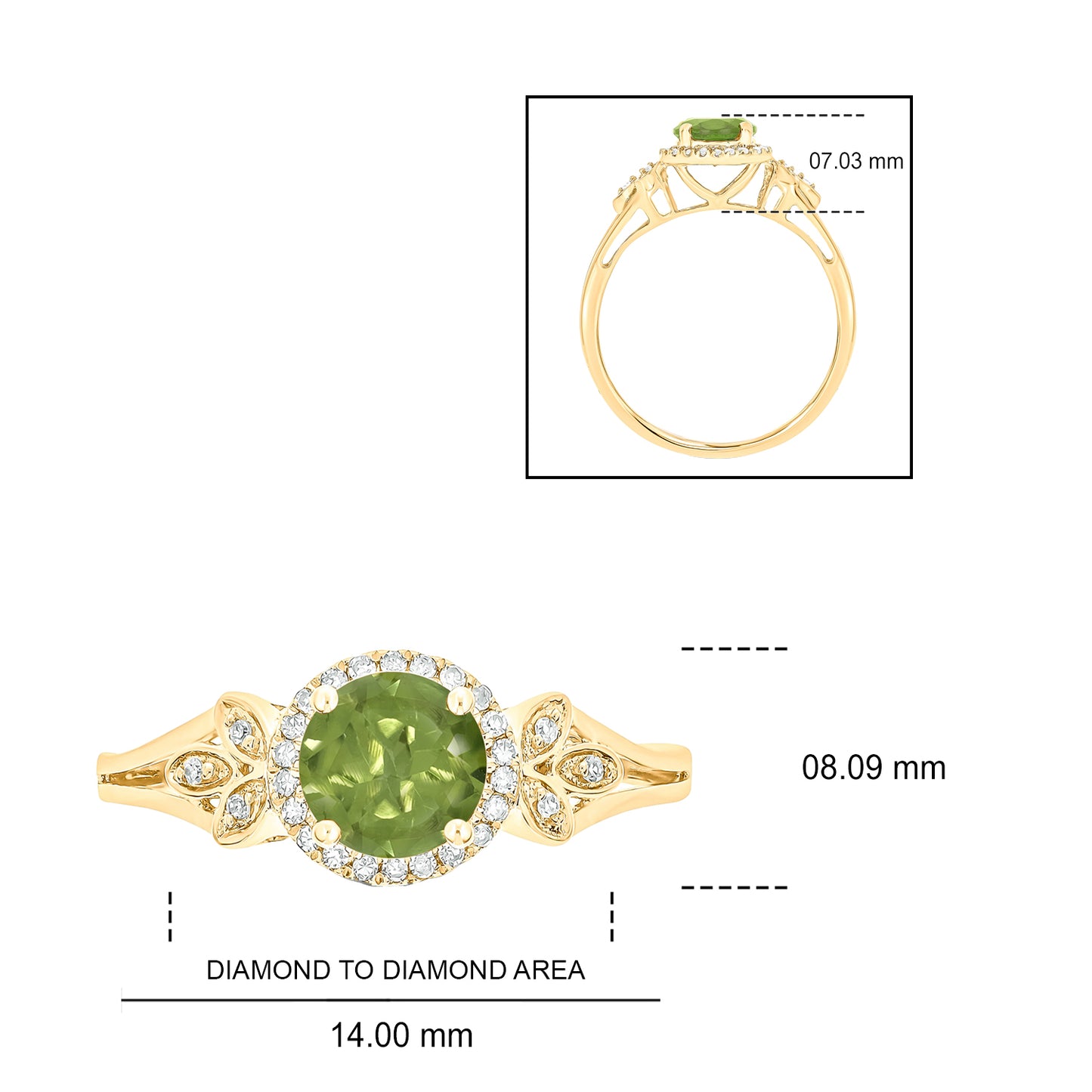 Floral Gemstone & Diamond Ring in 10K Gold