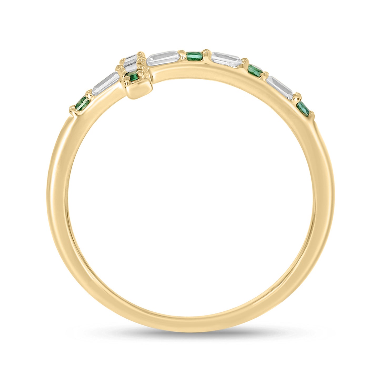 Diamond & Gemstone Cross Ring in 14K Gold