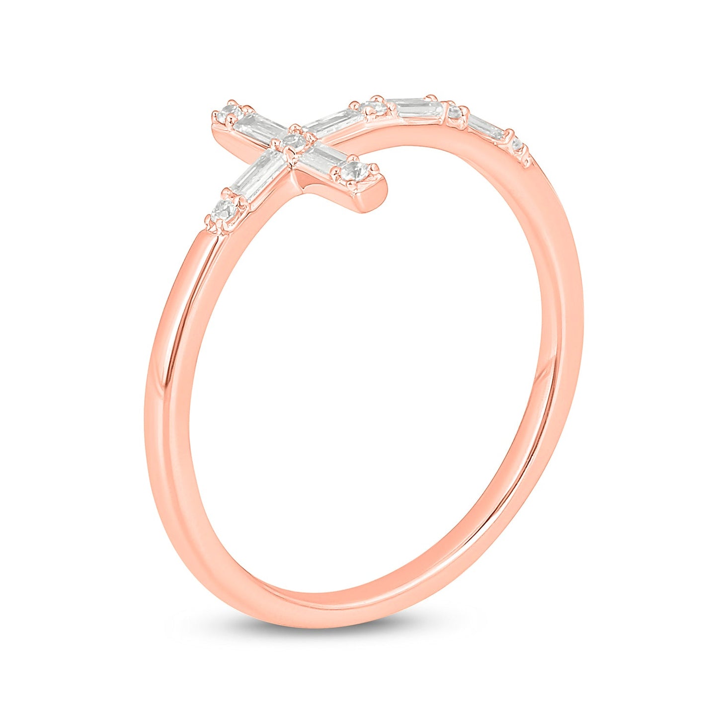 14K Gold & Diamond Cross Ring