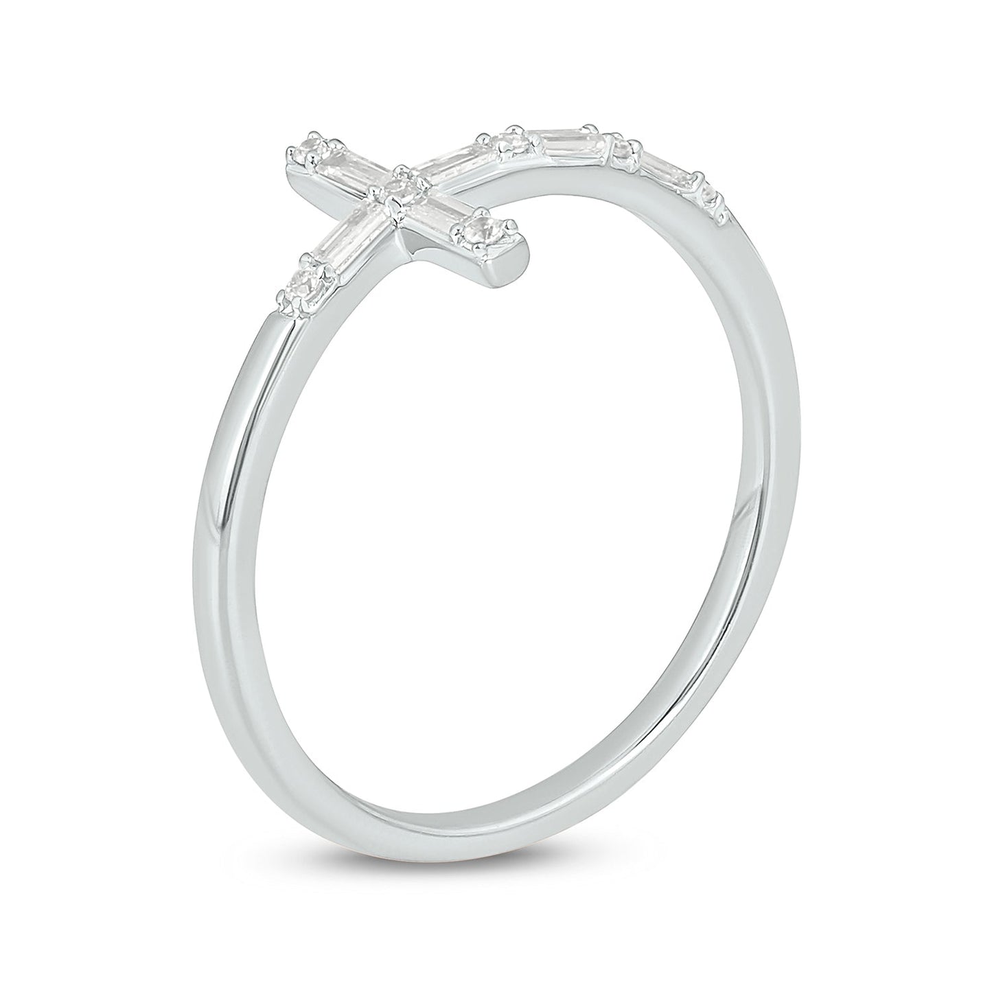 14K Gold & Diamond Cross Ring