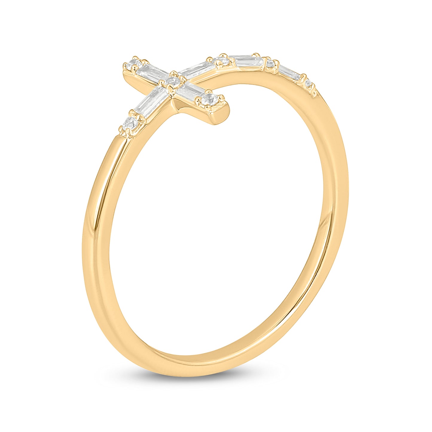 Diamond & Gemstone Cross Ring in 14K Gold