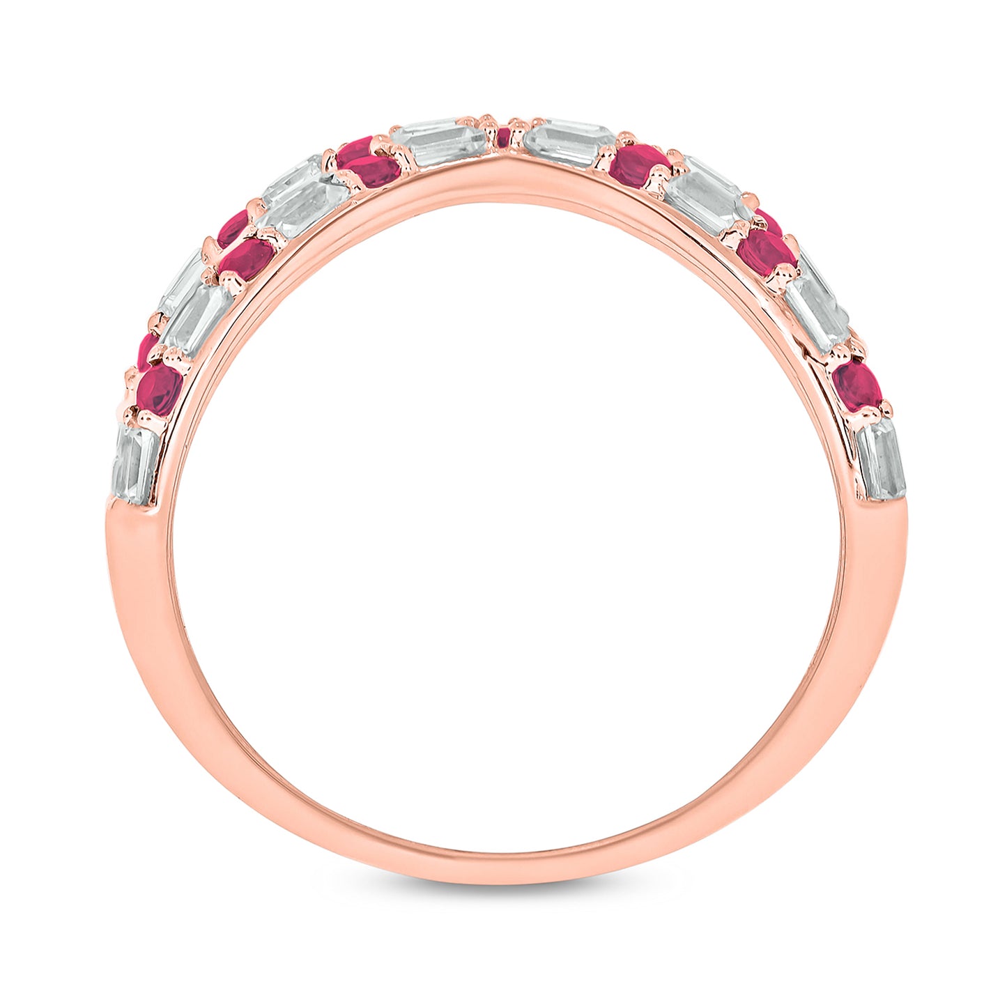 14K Gold Criss Cross Ruby & Diamond Ring