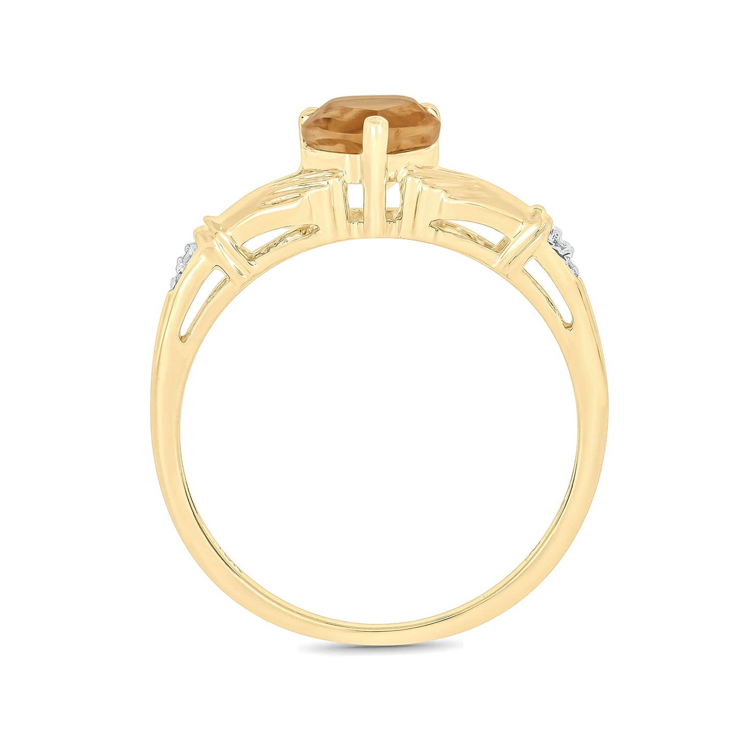 Claddagh Citrine Diamond Ring in 10K Gold