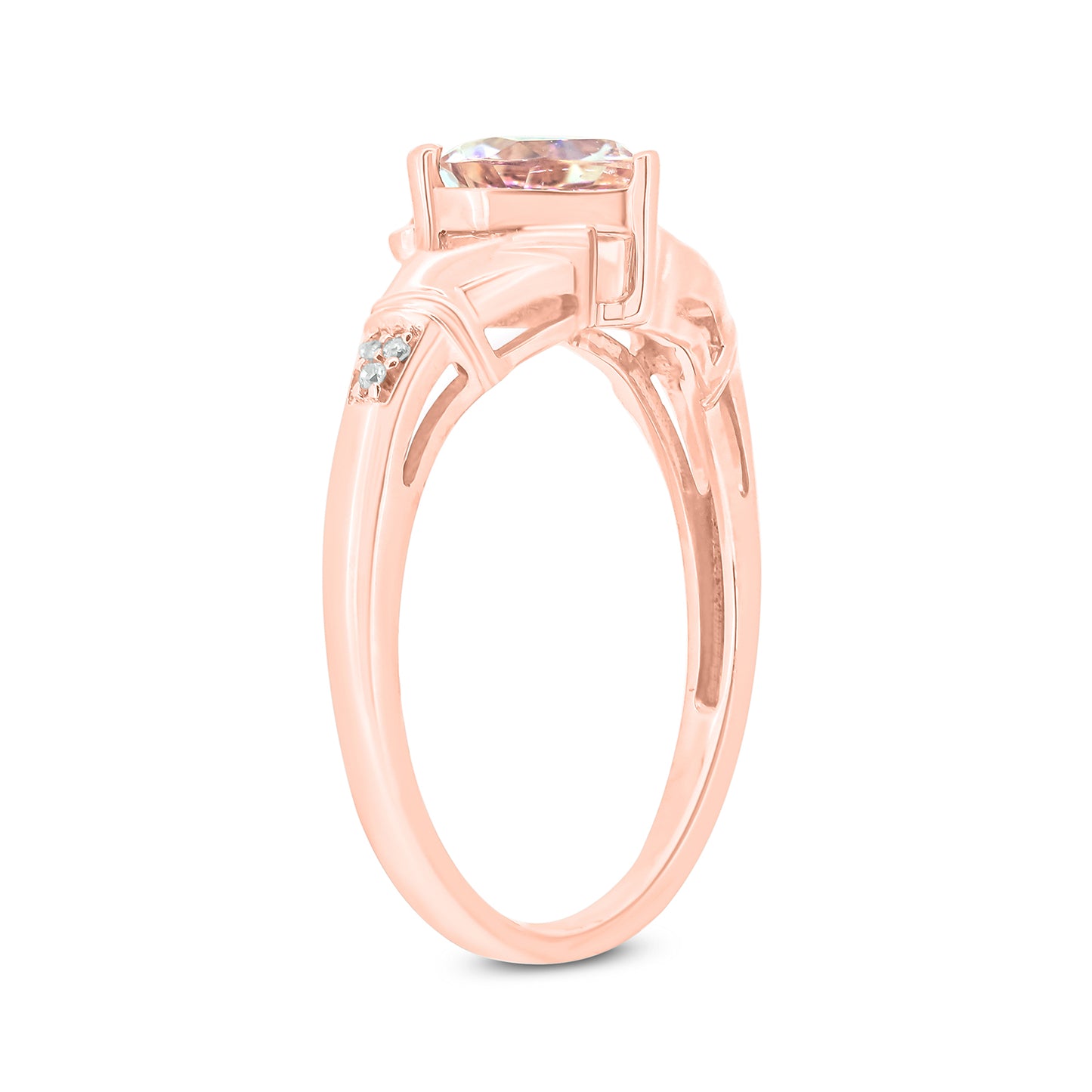 10K Gold Claddagh Morganite Diamond Ring