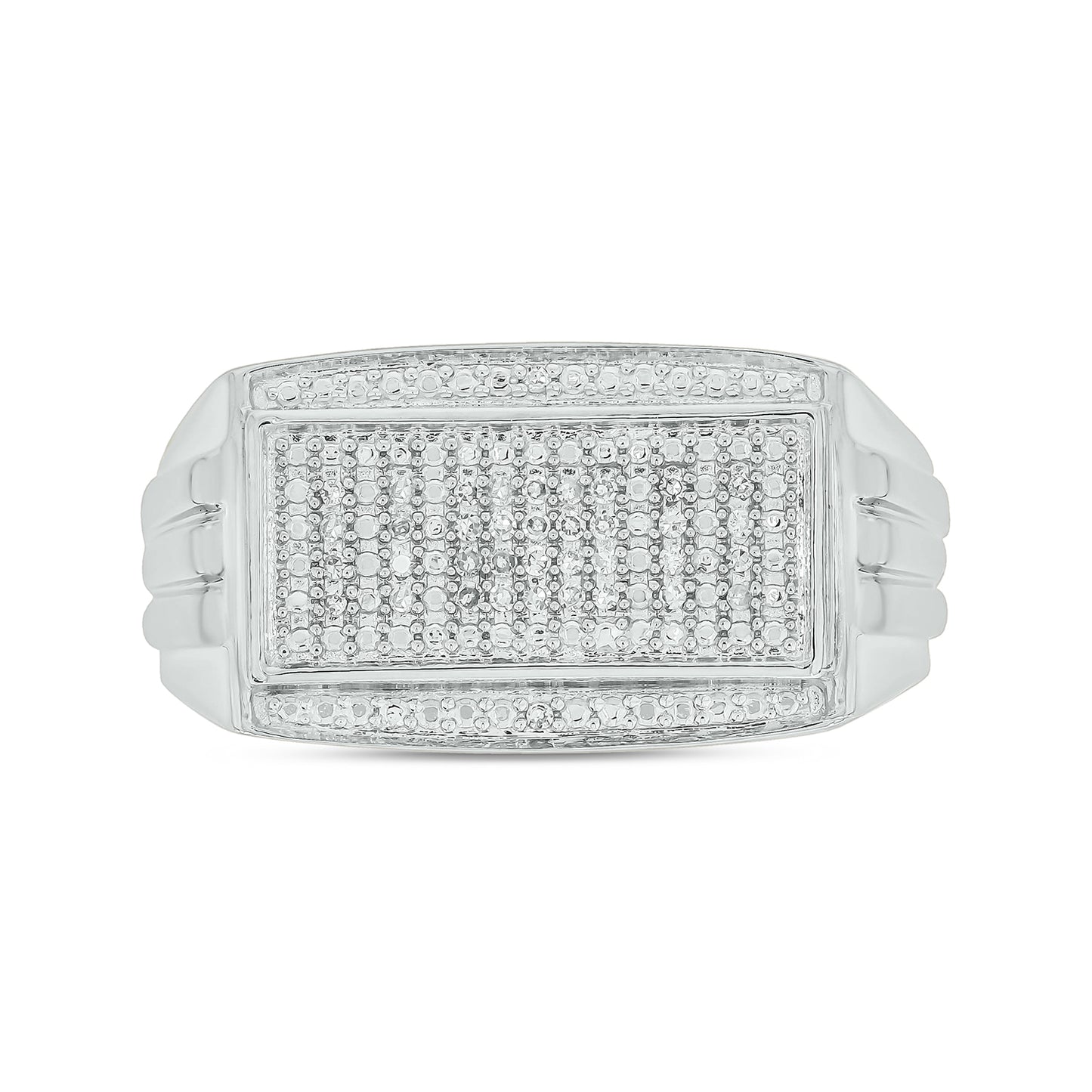 Luxurious Diamond Studded Men's Ring in 925 Sterling Silver