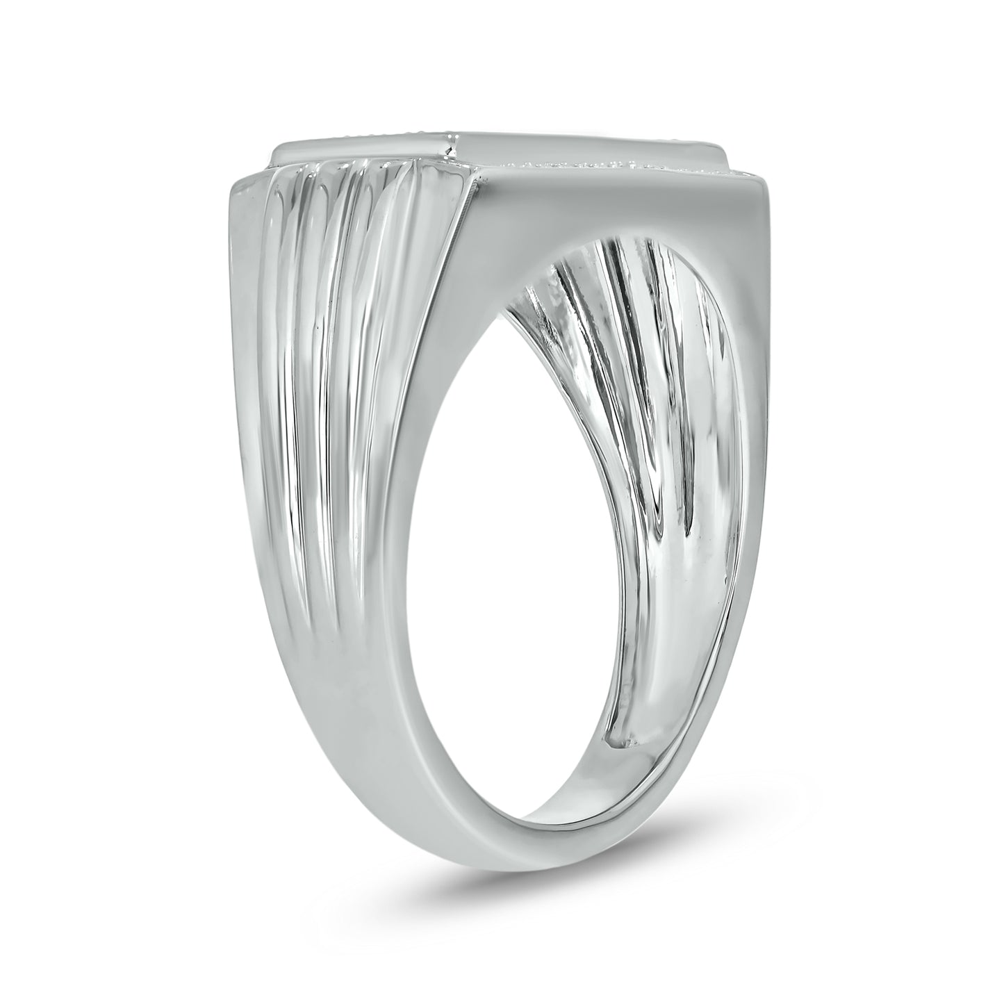 Luxurious Diamond Studded Men's Ring in 925 Sterling Silver