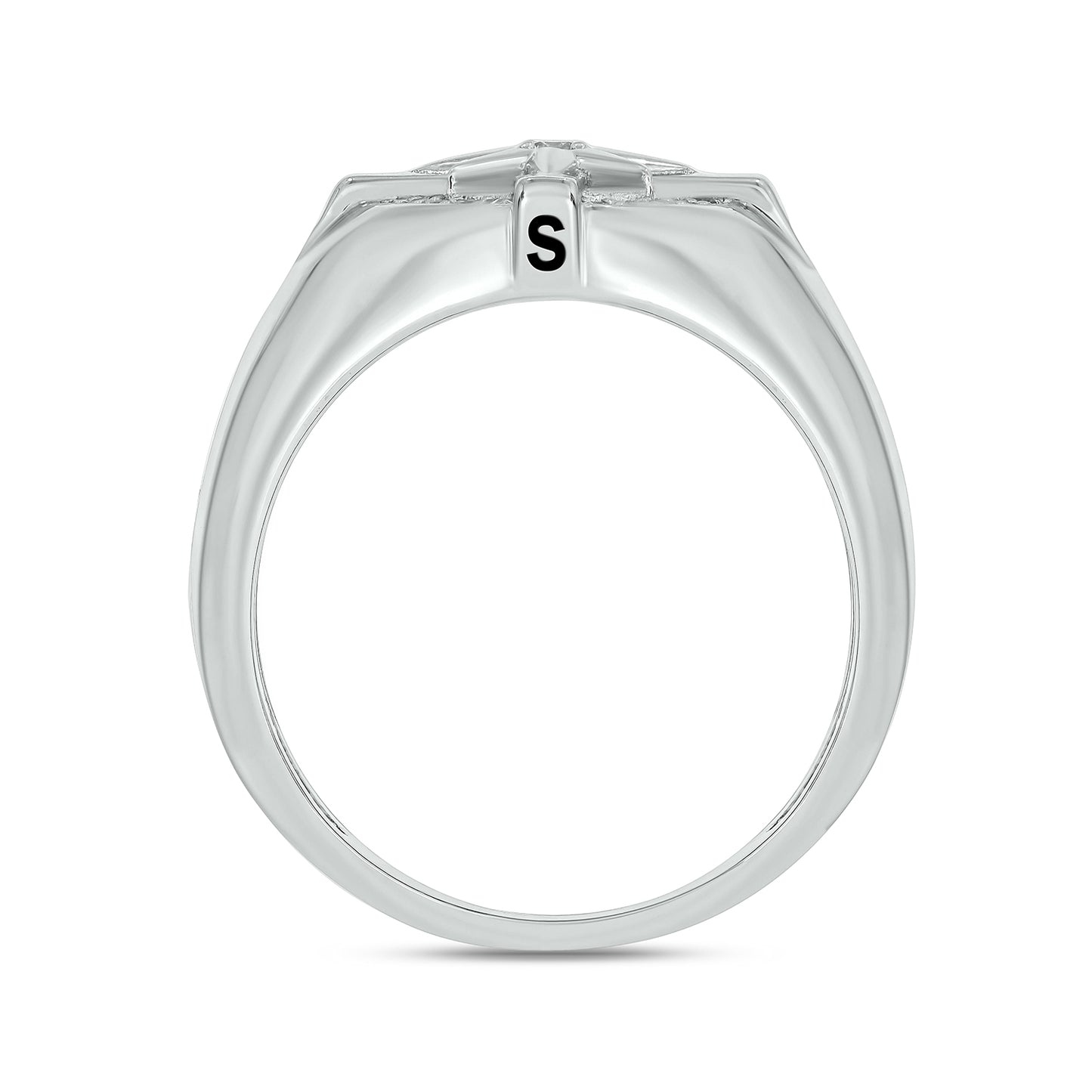14K Gold Vermeil Men's Compass Diamond Ring