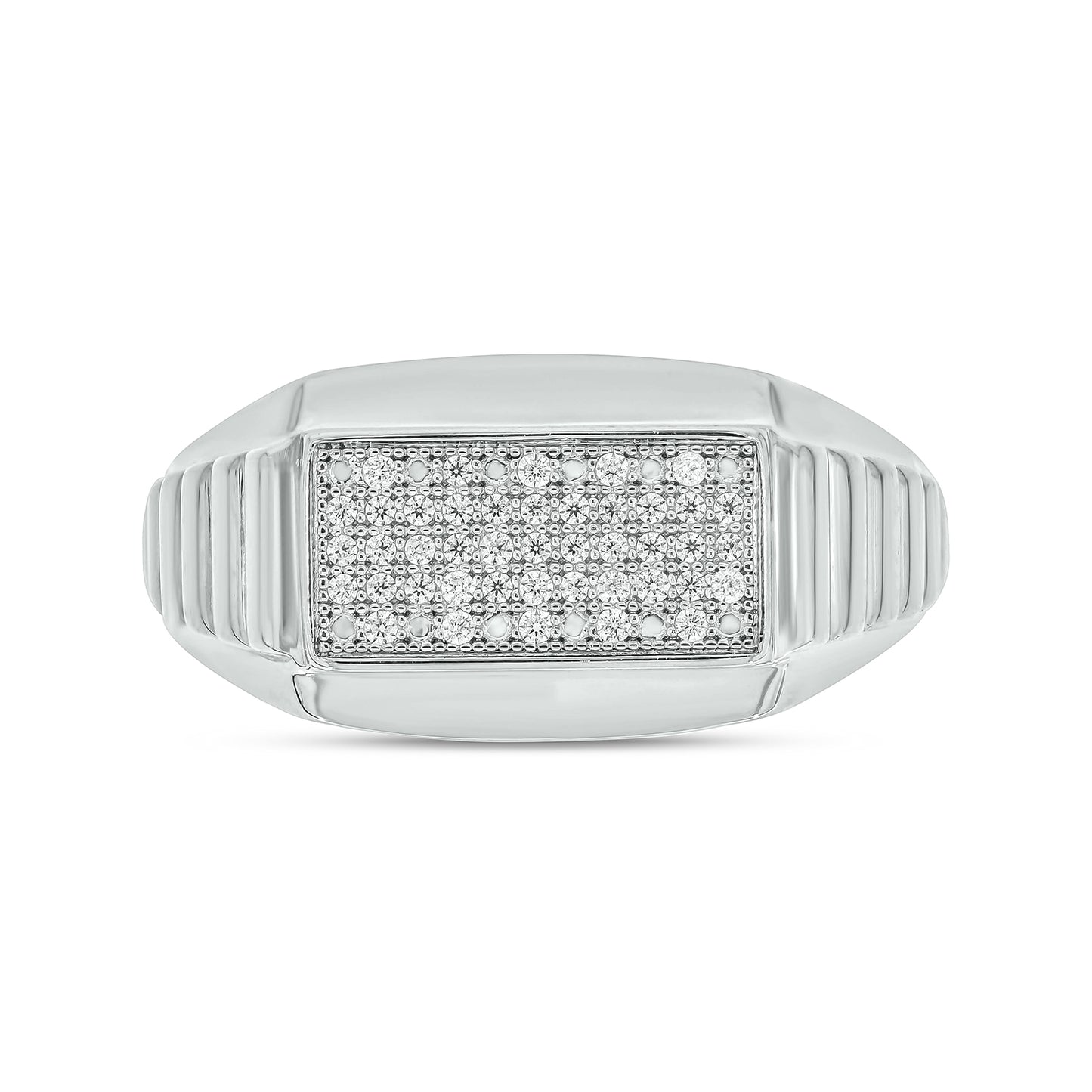 Classic Men's Diamond Ring in 14K Gold Vermeil