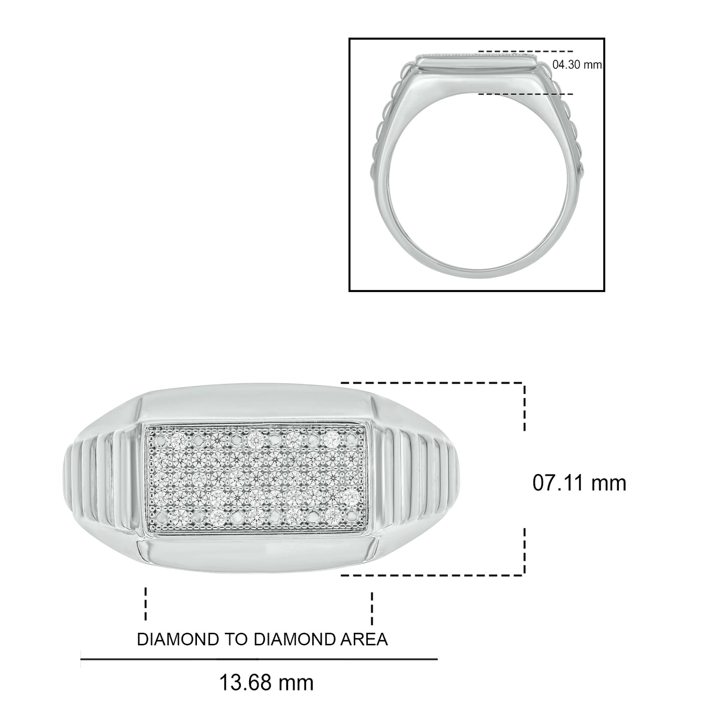 Classic Men's Diamond Ring in 14K Gold Vermeil