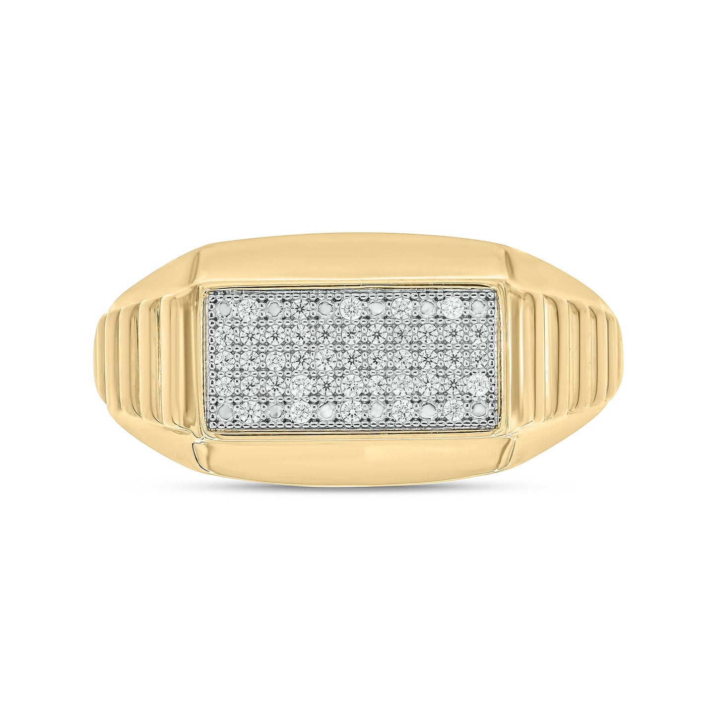 Classic Men's Diamond Ring in 14K Gold Vermeil