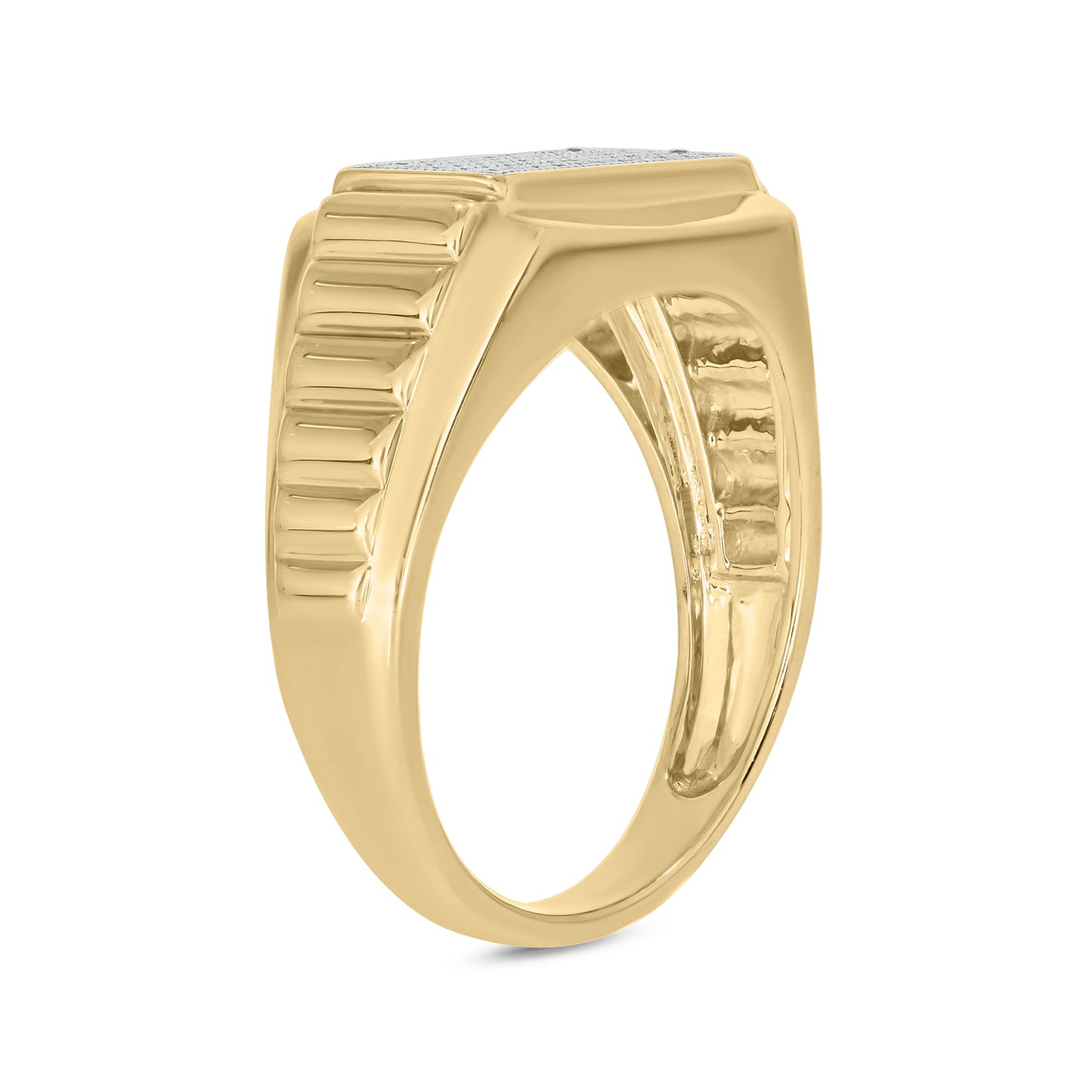 Classic Men's Diamond Ring in 14K Gold Vermeil