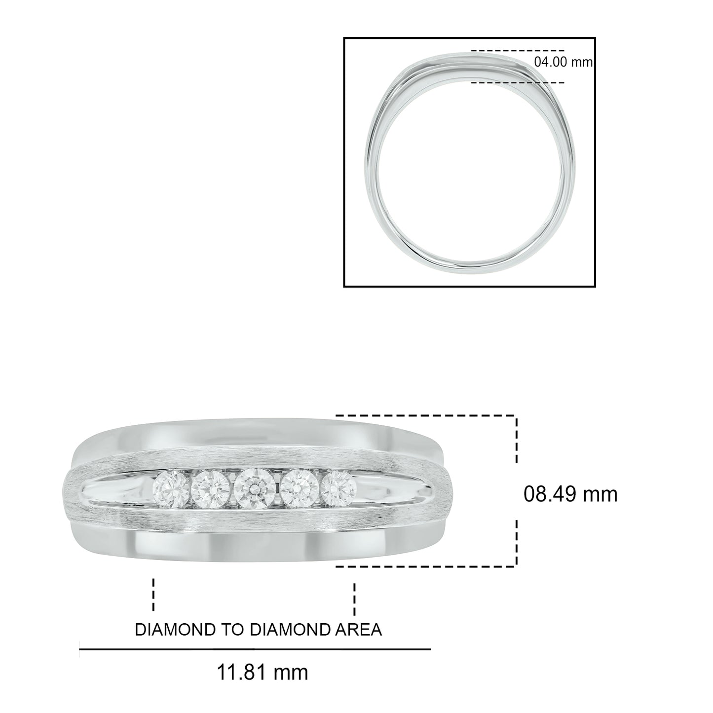 Sophisticated Men's Diamond Band in Gold Plated Sterling Silver