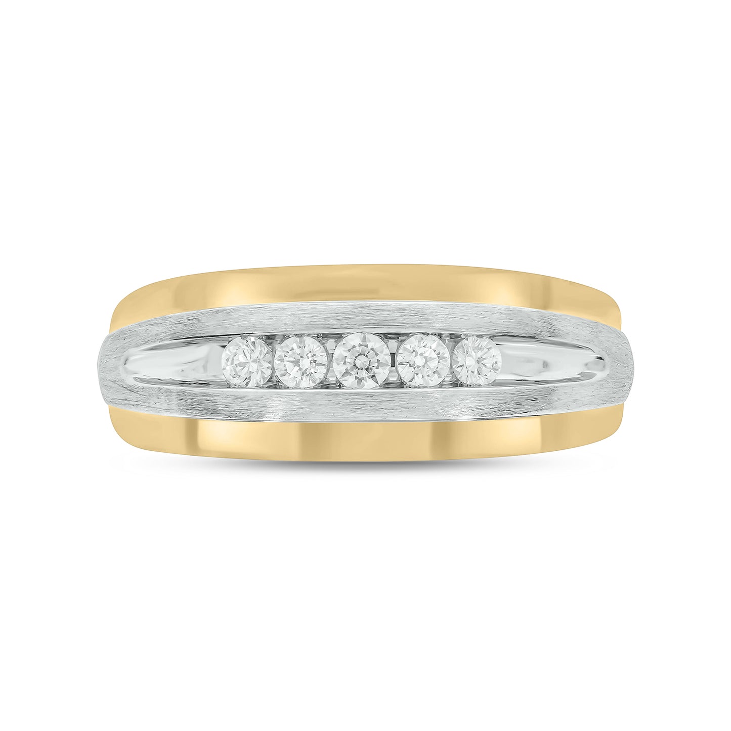 Sophisticated Men's Diamond Band in Gold Plated Sterling Silver