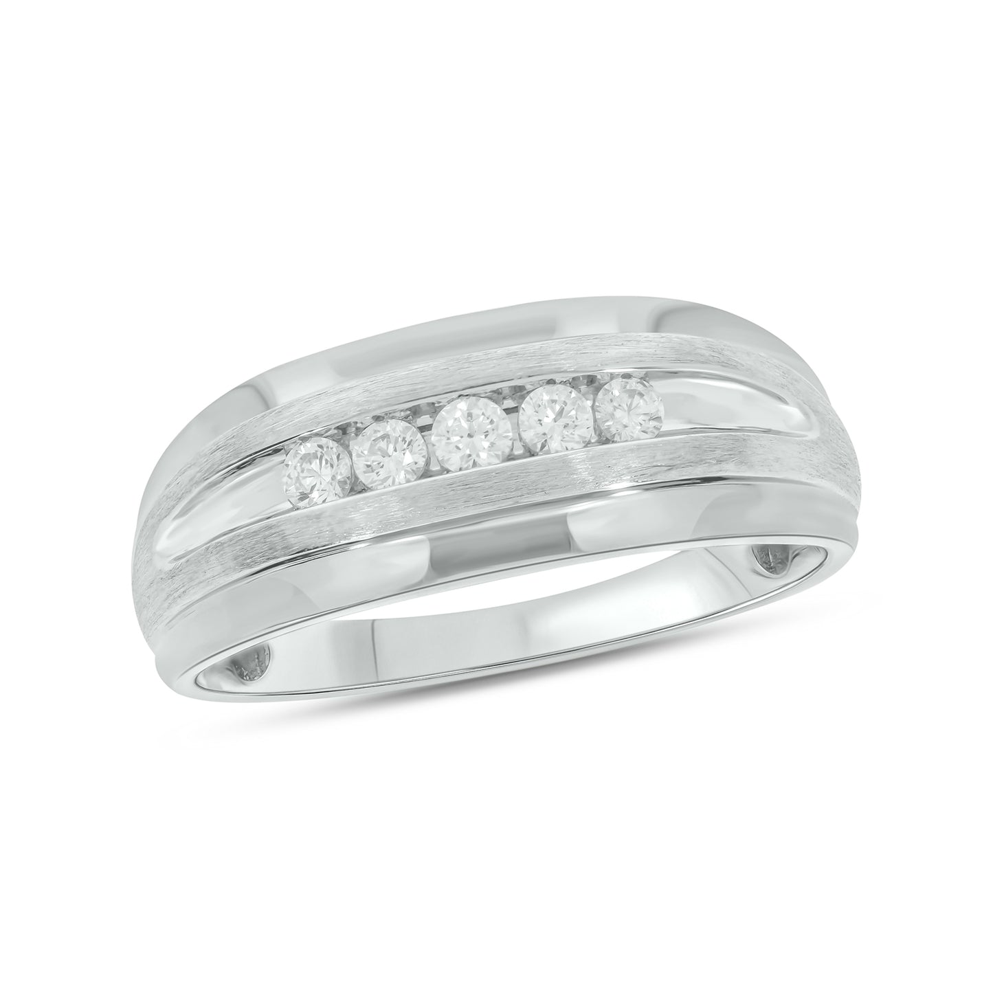 Sophisticated Men's Diamond Band in Gold Plated Sterling Silver