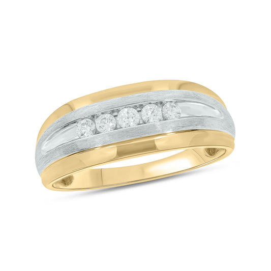 Classic Diamond Band Ring for Men in 14K Gold Vermeil