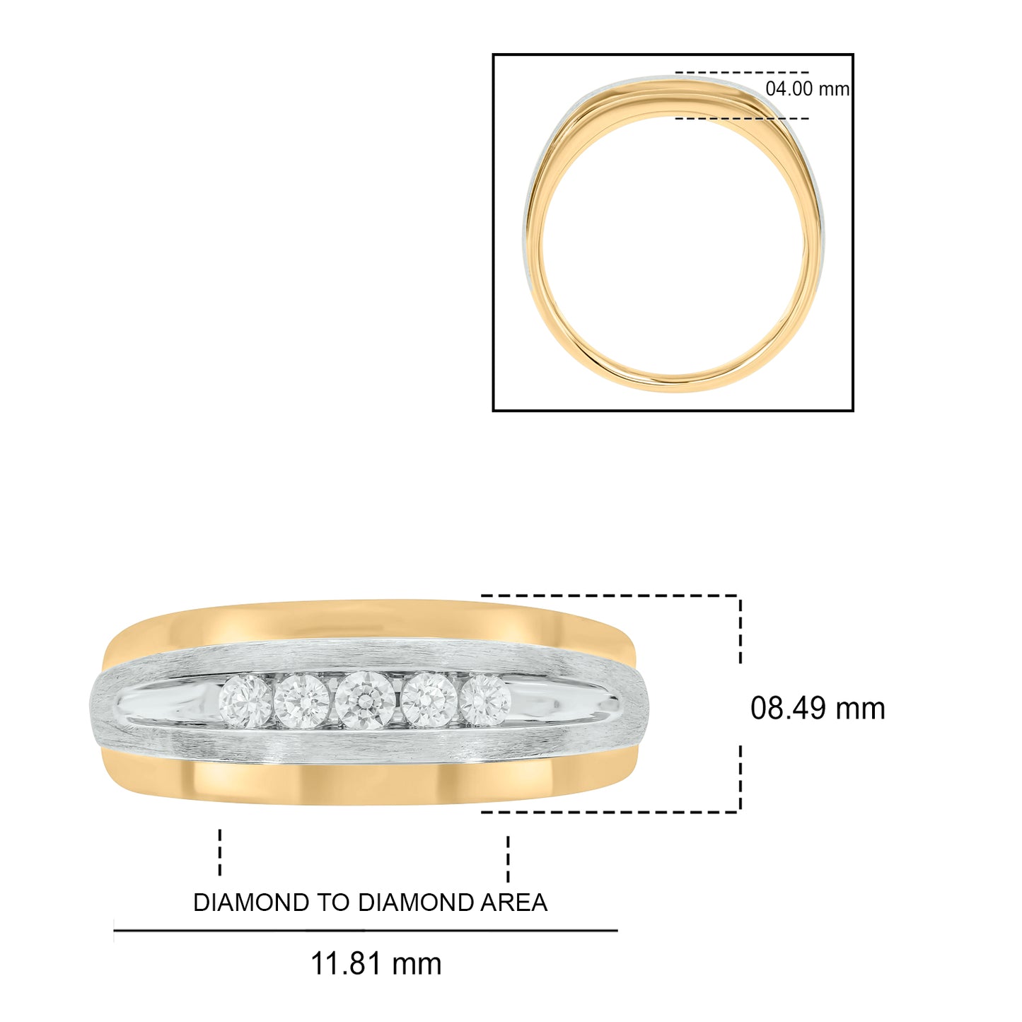 Sophisticated Men's Diamond Band in Gold Plated Sterling Silver