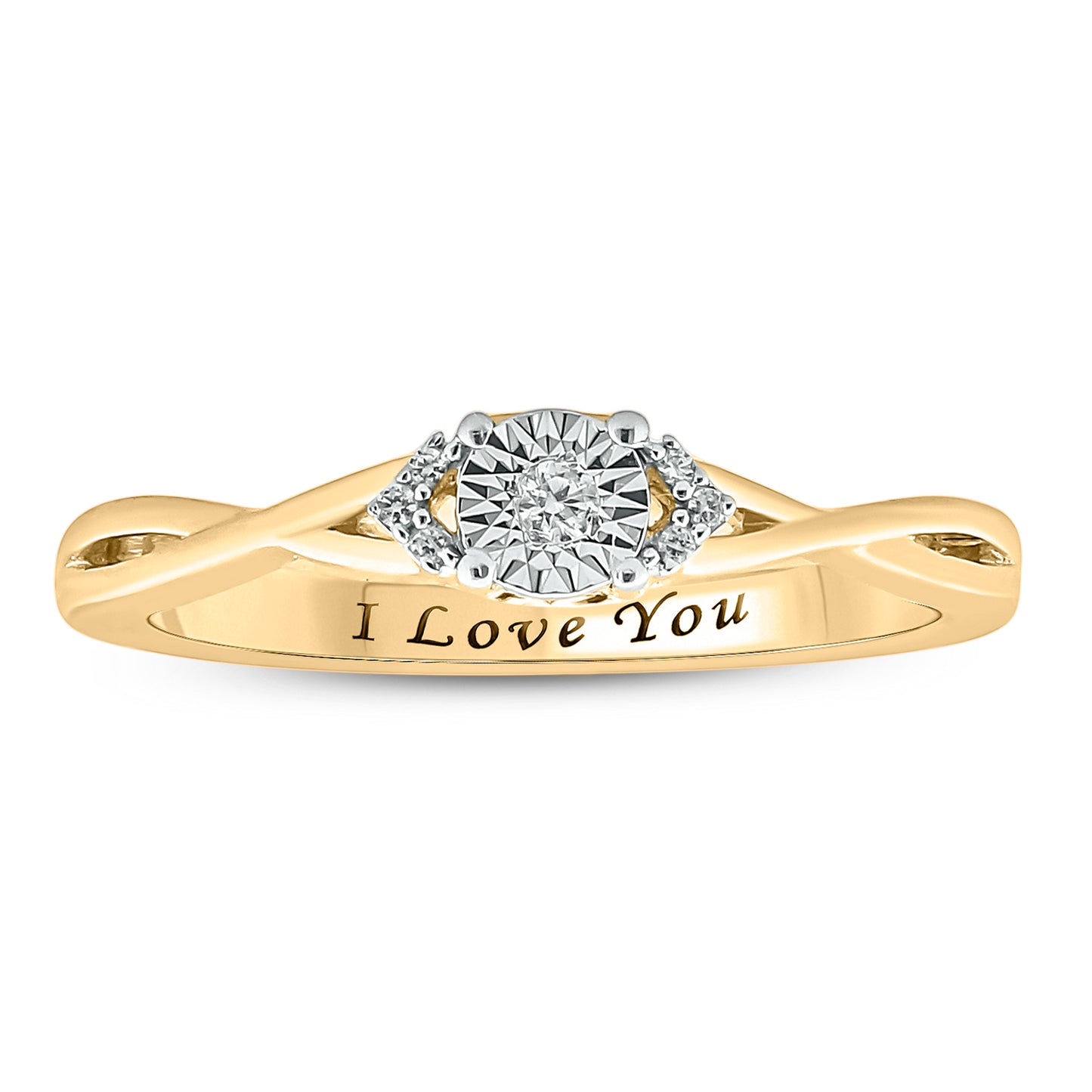 10K Gold I Love You Engraved Promise Ring