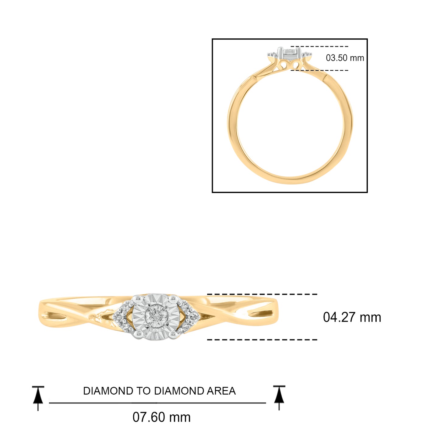 10K Gold I Love You Engraved Promise Ring