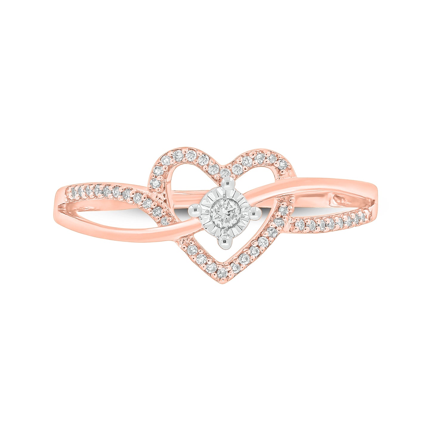 14K & 18K Gold Vermeil Heart Criss Cross Promise Ring