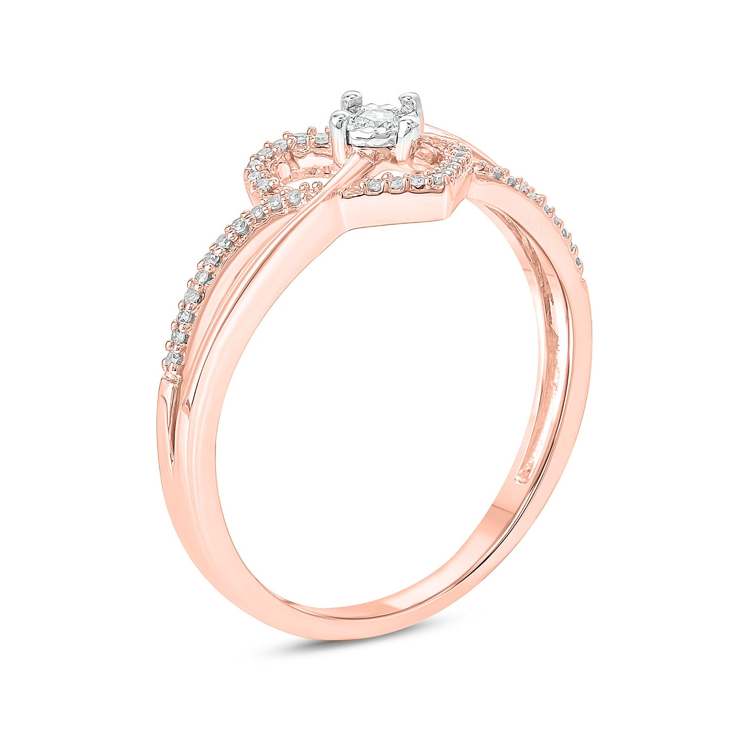 14K & 18K Gold Vermeil Heart Criss Cross Promise Ring