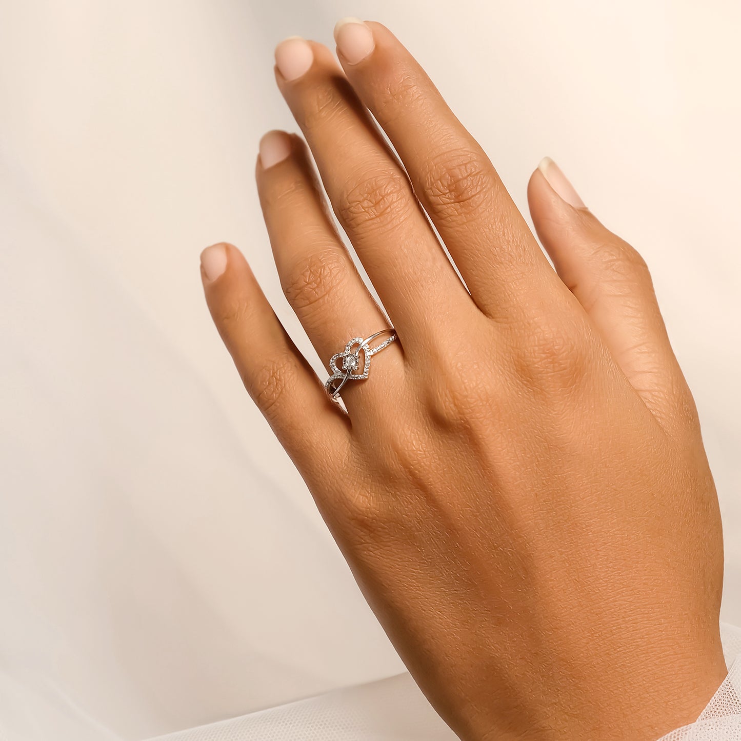 14K & 18K Gold Vermeil Heart Criss Cross Promise Ring