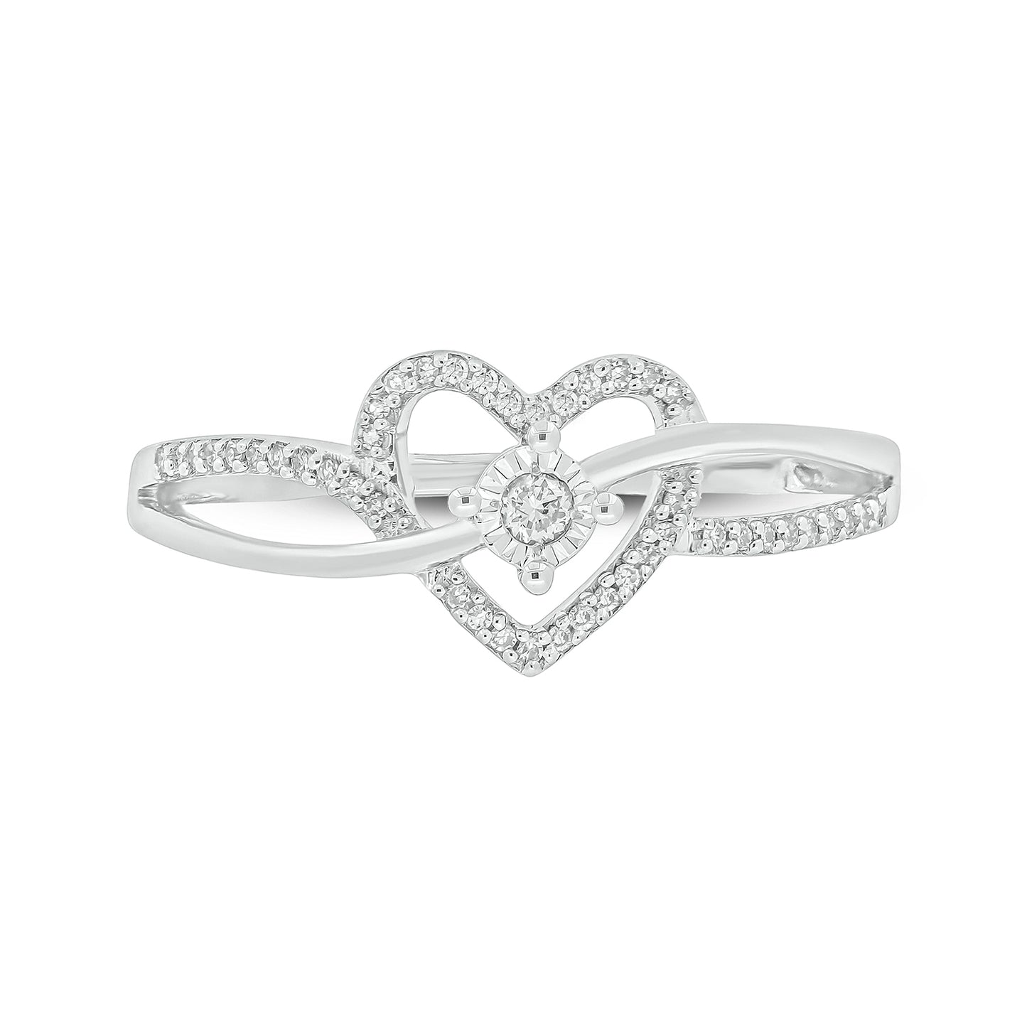 14K & 18K Gold Vermeil Heart Criss Cross Promise Ring