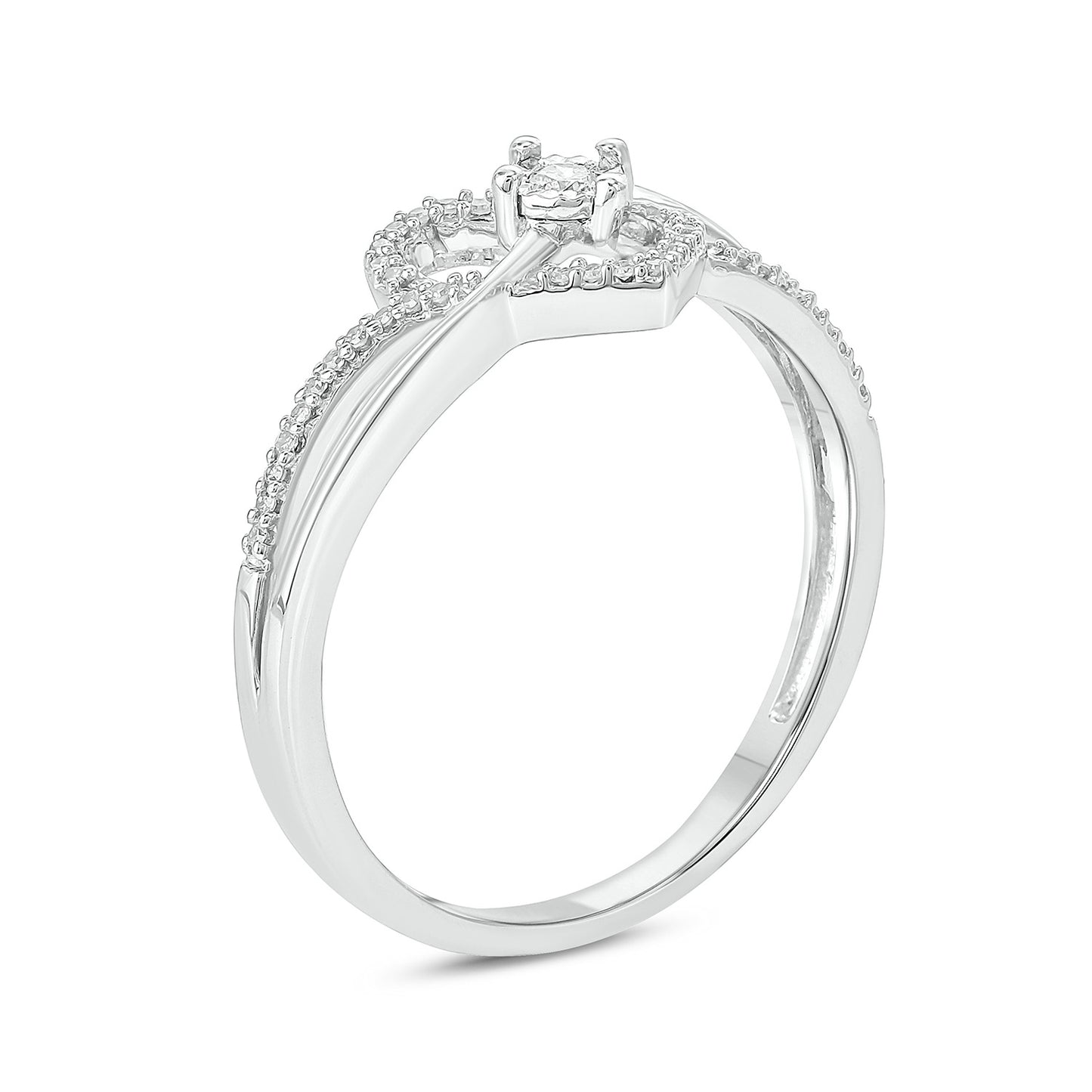 14K & 18K Gold Vermeil Heart Criss Cross Promise Ring