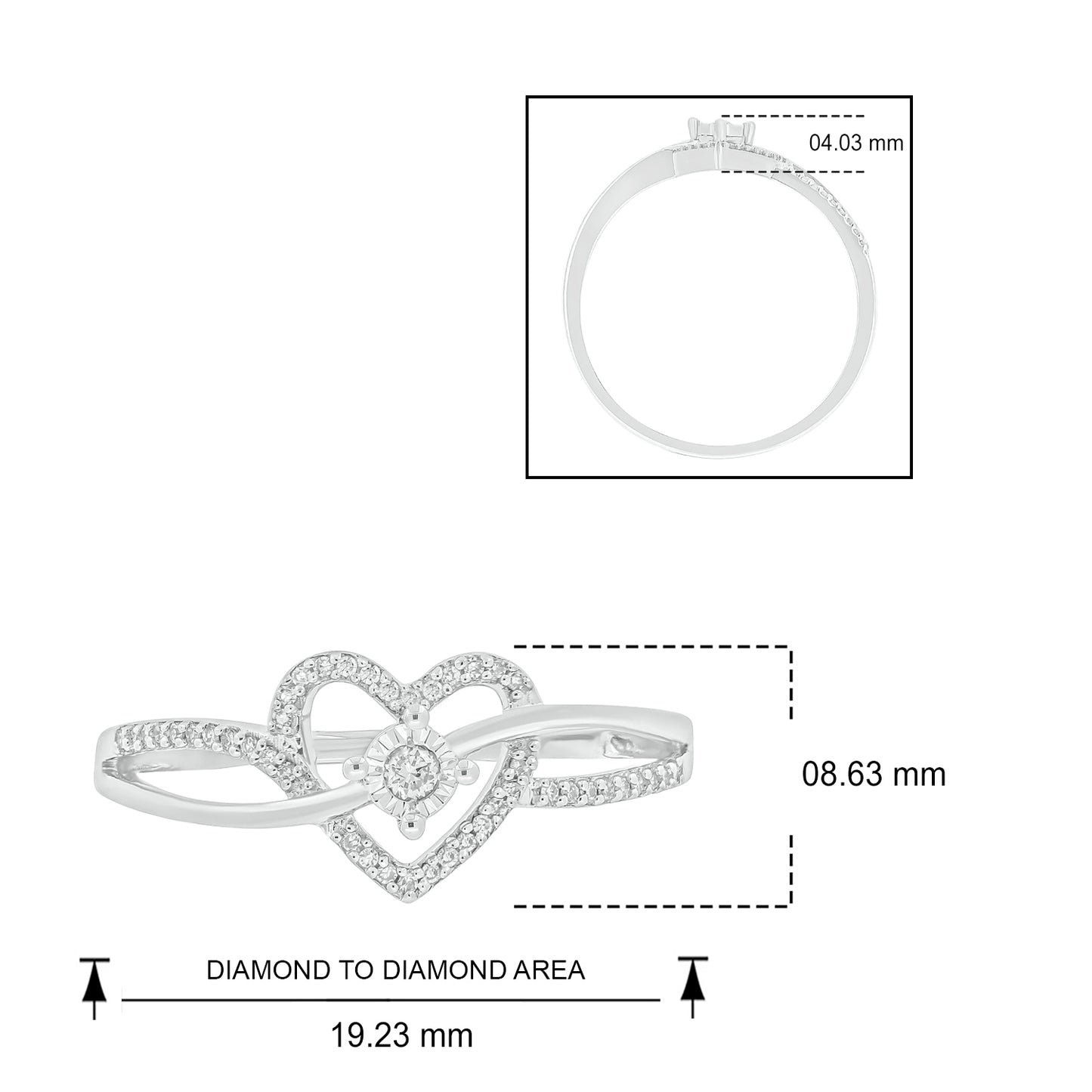14K & 18K Gold Vermeil Heart Criss Cross Promise Ring