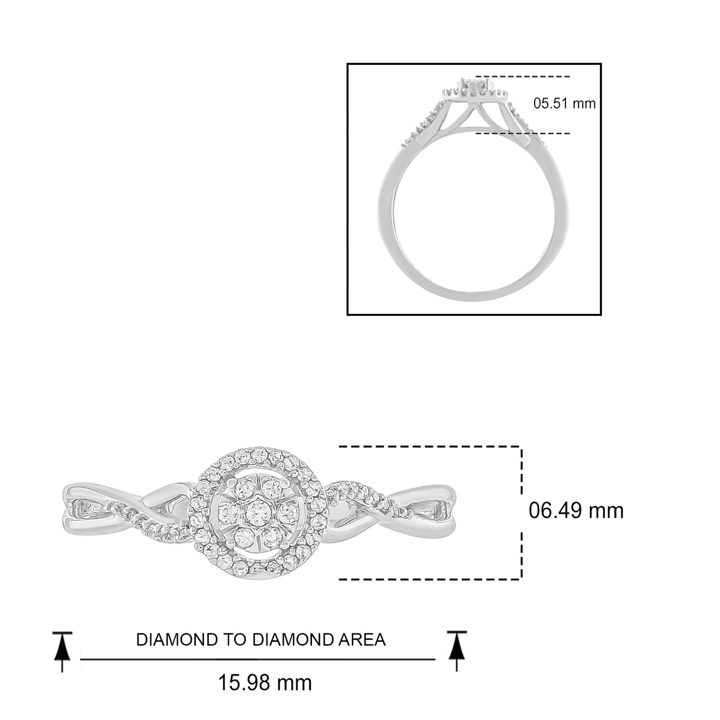 10K Gold Classic Round Criss Cross Promise Ring